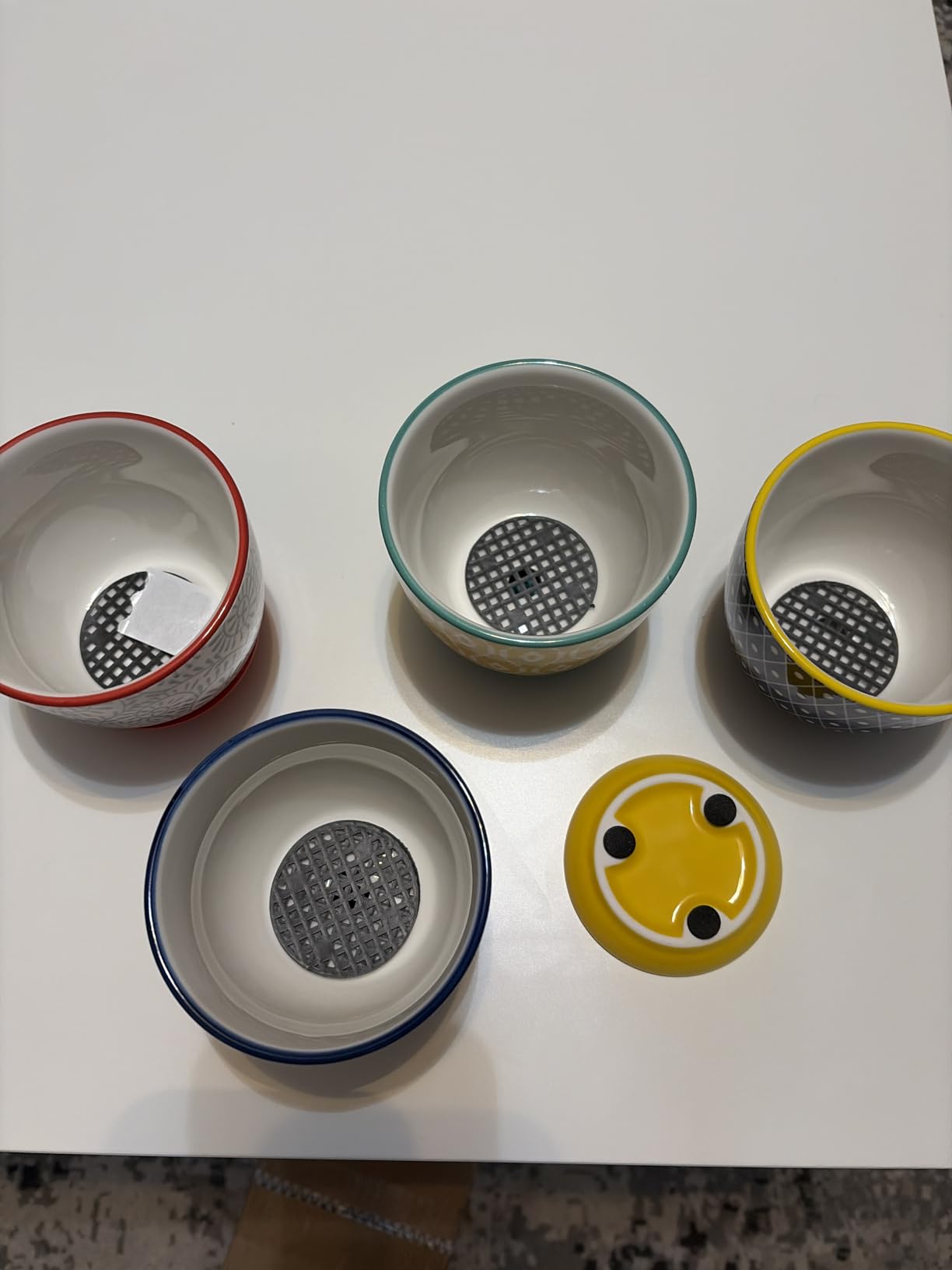 Selamica Ceramic Succulent Pots with Drainage Holes, Small Flower Pots 3.5 Inch Plant Pots for Indoor Plants with Saucers, Cactus Succulent, Home Decor, Set of 4, Vintage Blue customer photo 1