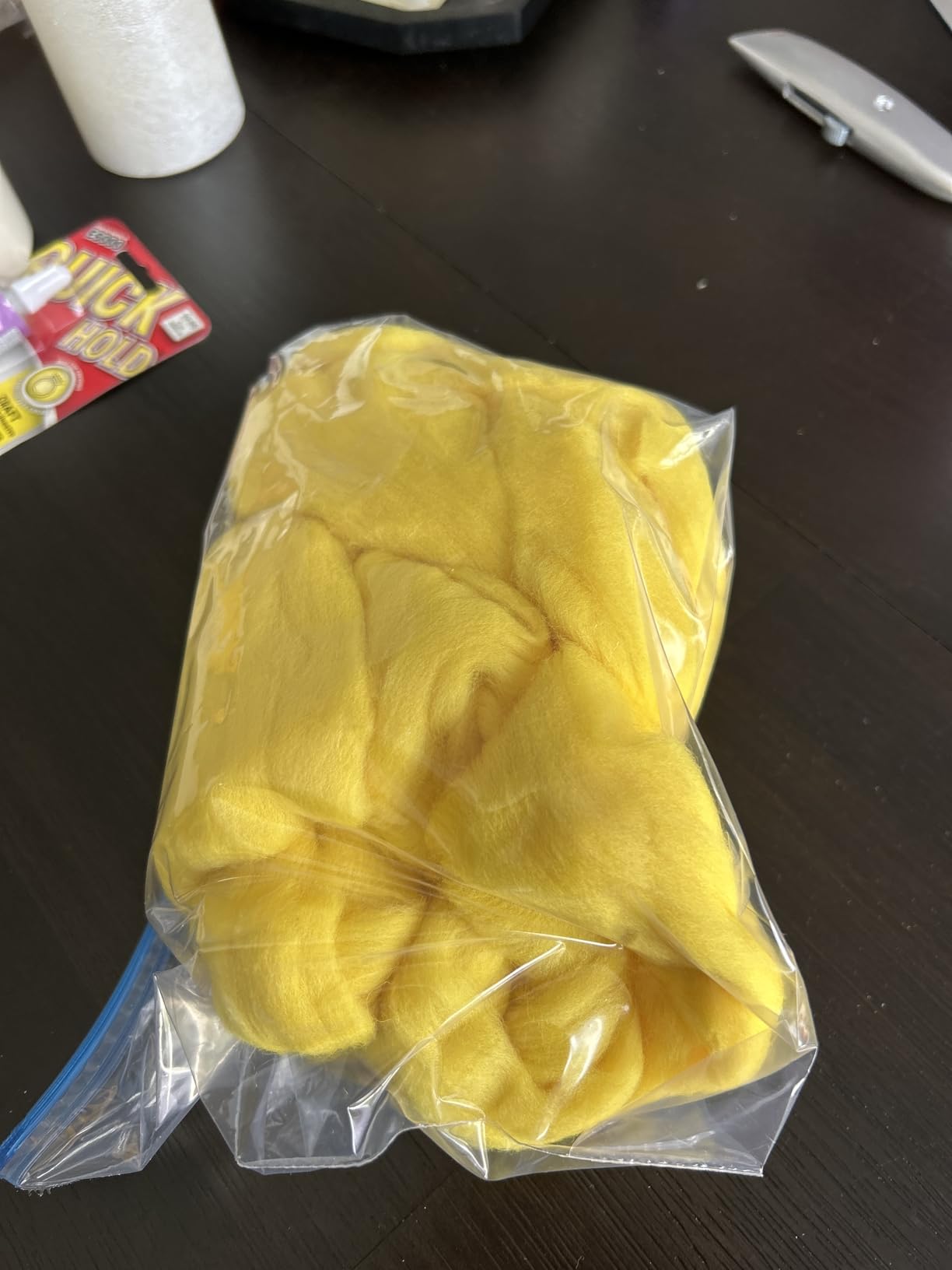 3.53oz Wool Roving, Fiber Roving Wool Top, Needle Felting Supplies, Pure Wools, Chunky Yarn, Spinning Wools for Needle Felting Wet DIY Hand Spinning (Natural White) customer photo 2
