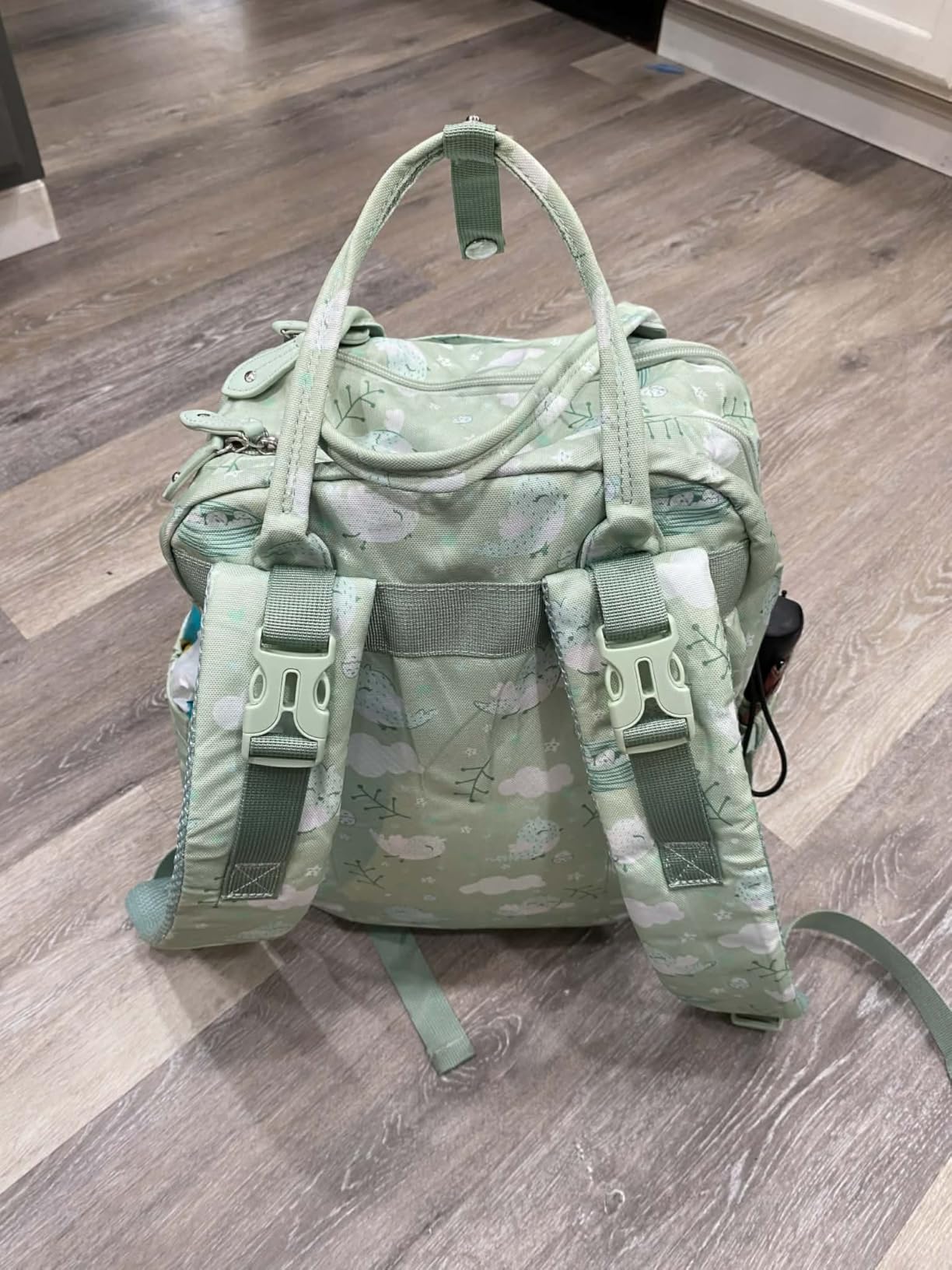 BabbleRoo Leather Diaper Bag Backpack - Baby Essentials Travel Baby Bag, Multi function, Water Resistant, with Changing Pad, Stroller Straps & Pacifier Case - Unisex, Natural Brown customer photo 1