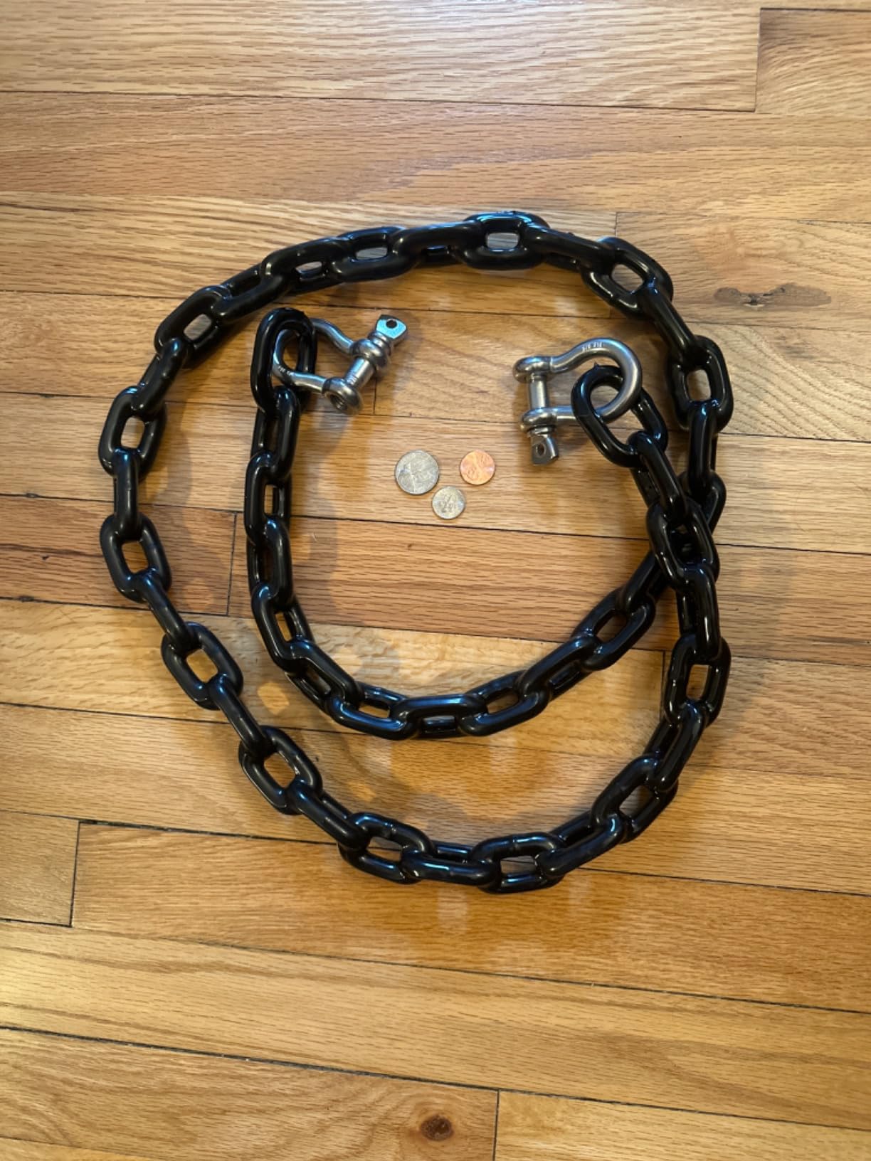 Anchor-Man PVC Coated Boat Anchor Chain with Advanced Stainless Steel Shackles - Perfect Anchor Chains for Boats, Kayaks, and Jet Skis - 2 Sizes (4ft 1/4in, 5ft 5/16in) - Black Coated Anchor Chain customer photo 1