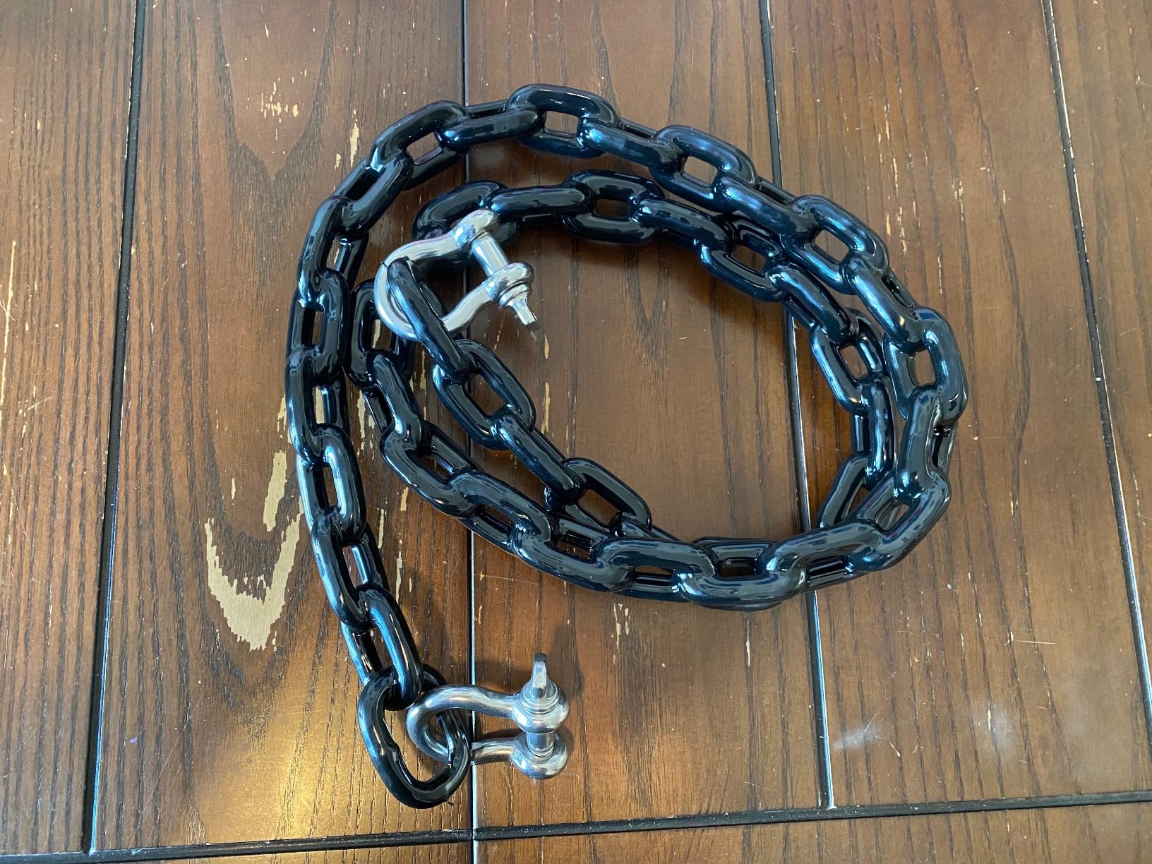 Anchor-Man PVC Coated Boat Anchor Chain with Advanced Stainless Steel Shackles - Perfect Anchor Chains for Boats, Kayaks, and Jet Skis - 2 Sizes (4ft 1/4in, 5ft 5/16in) - Black Coated Anchor Chain customer photo 2