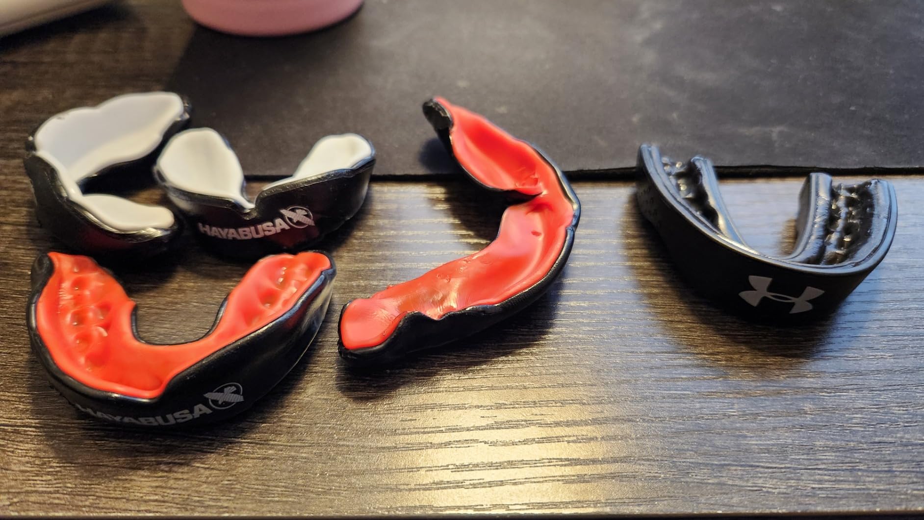 Hayabusa Combat Sports Mouth Guard Youth, Kids and Adult Sizes Comes with Case - Black/Gold, Adult customer photo 2