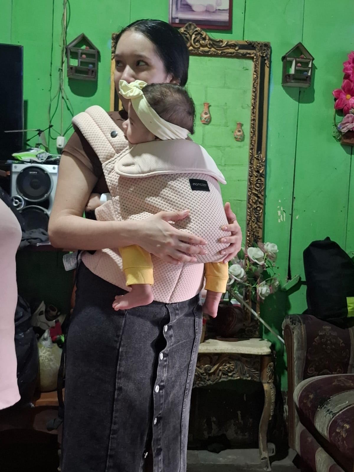 Momcozy Baby Carrier - Ergonomic, Cozy and Lightweight Carrier for 7-45lbs, Enhanced Lumbar Support, Purehug for Infant to Toddler, Khaki customer photo 1