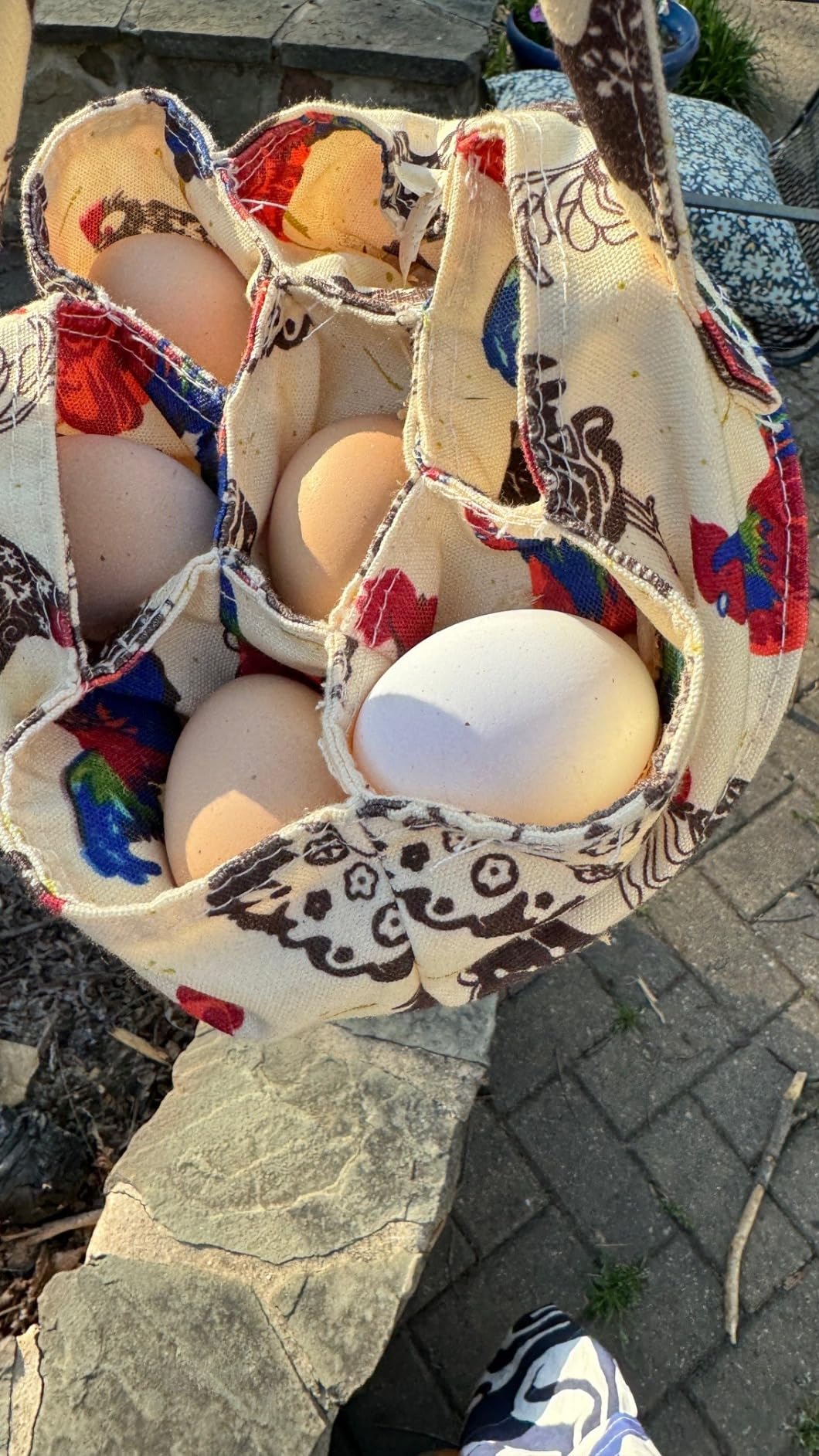 Egg Bags Hossmily Egg Basket Mini Egg Collecting Basket Egg Gathering Basket with 7 Pouches for Farmhouse Chicken Hen Duck Goose Housewife Garden Transporting Storage- 1 Pack customer photo 1