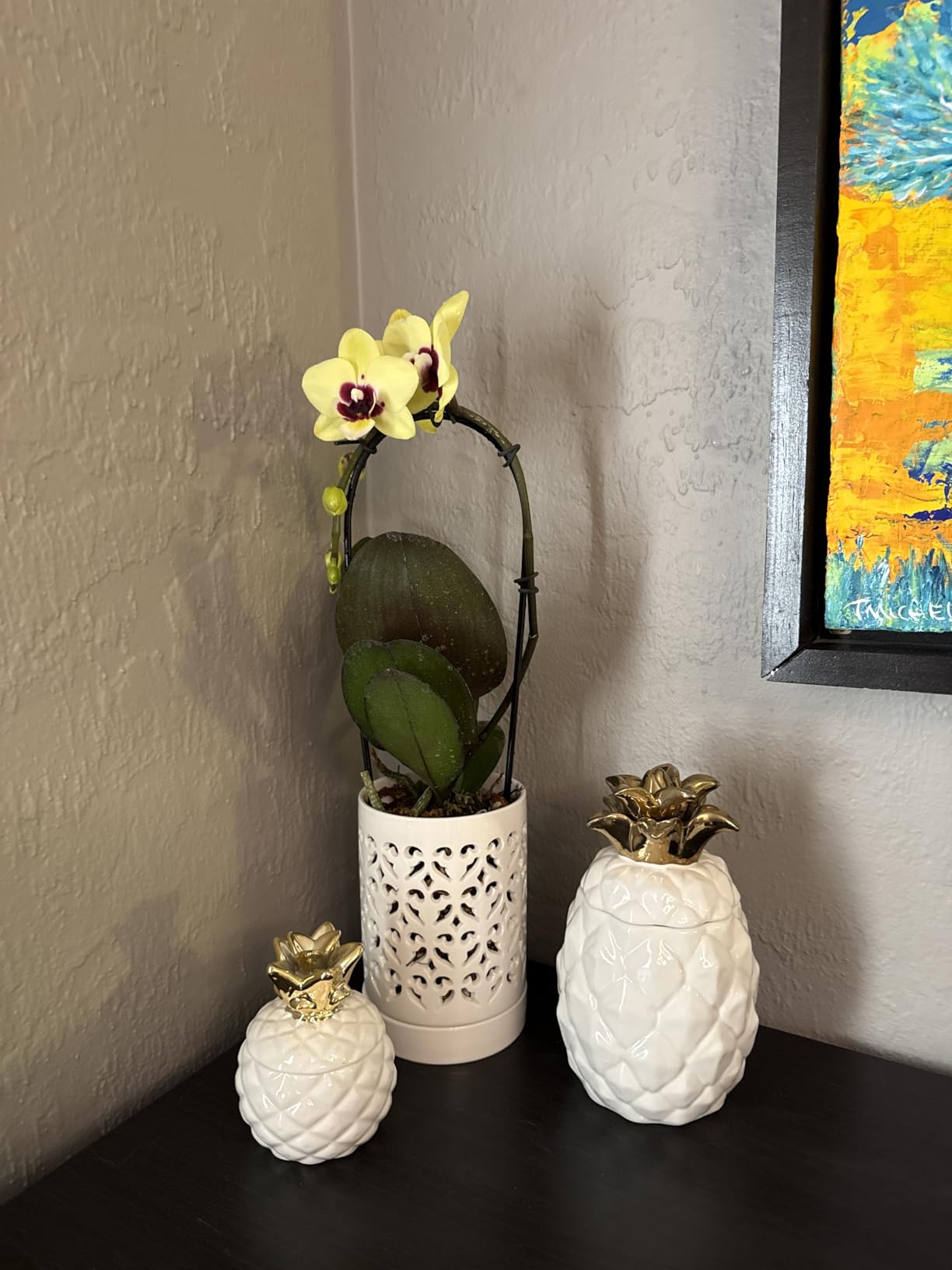 Orchid Pots with Holes, 4 Inch Ceramic Orchid Pot for Repotting, Flower Planter Pot Indoor Outdoor, Breathable Slotted Orchids Planter White customer photo 1