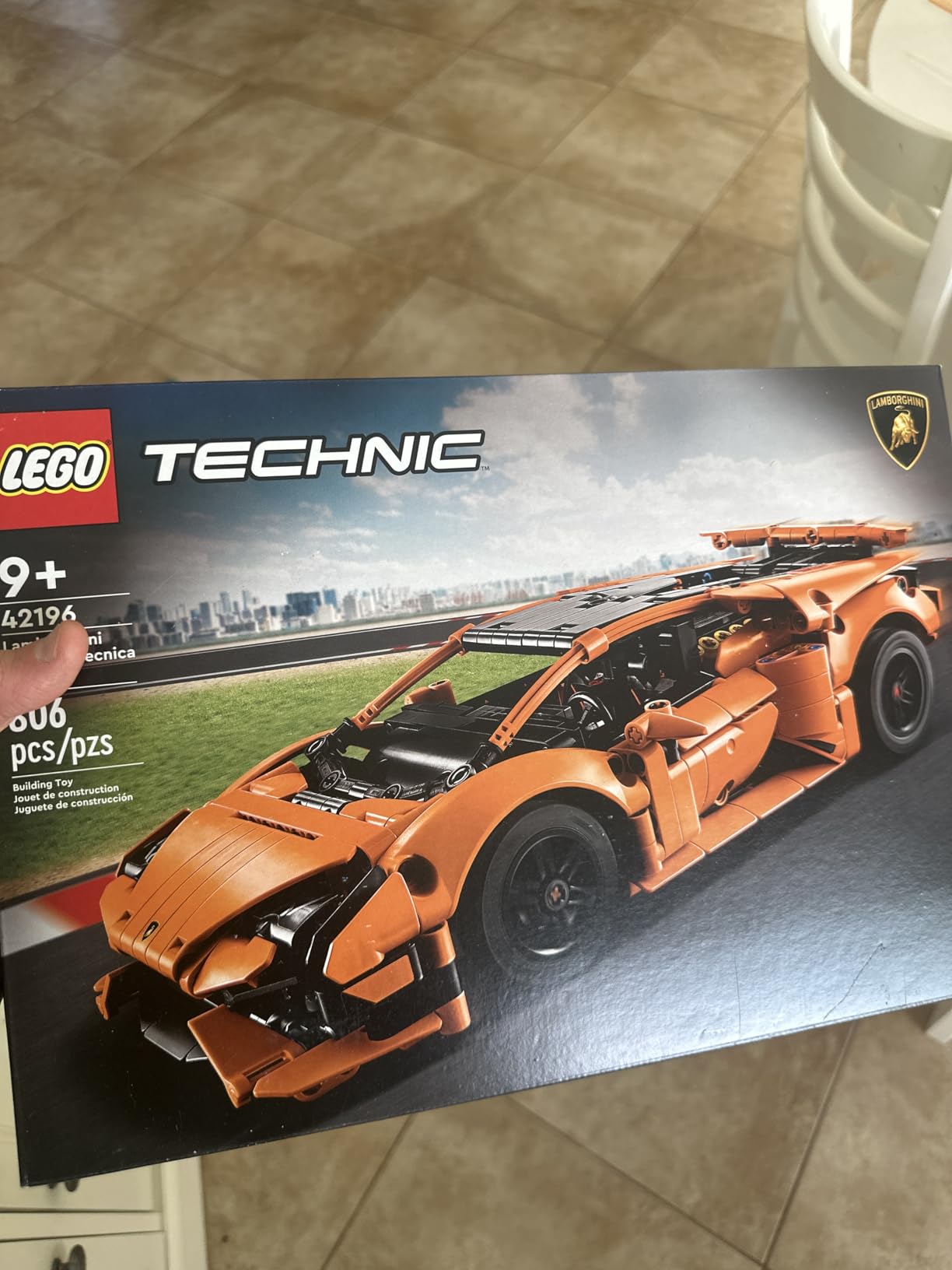 LEGO Technic Lamborghini Huracán Tecnica Orange Toy Cars - Building Toys for Kids, Boys & Girls, Ages 9+ - Lamborghini Toy Car W/ V10 Engine & Steering - Gift Ideas for Birthdays - 42196 customer photo 2