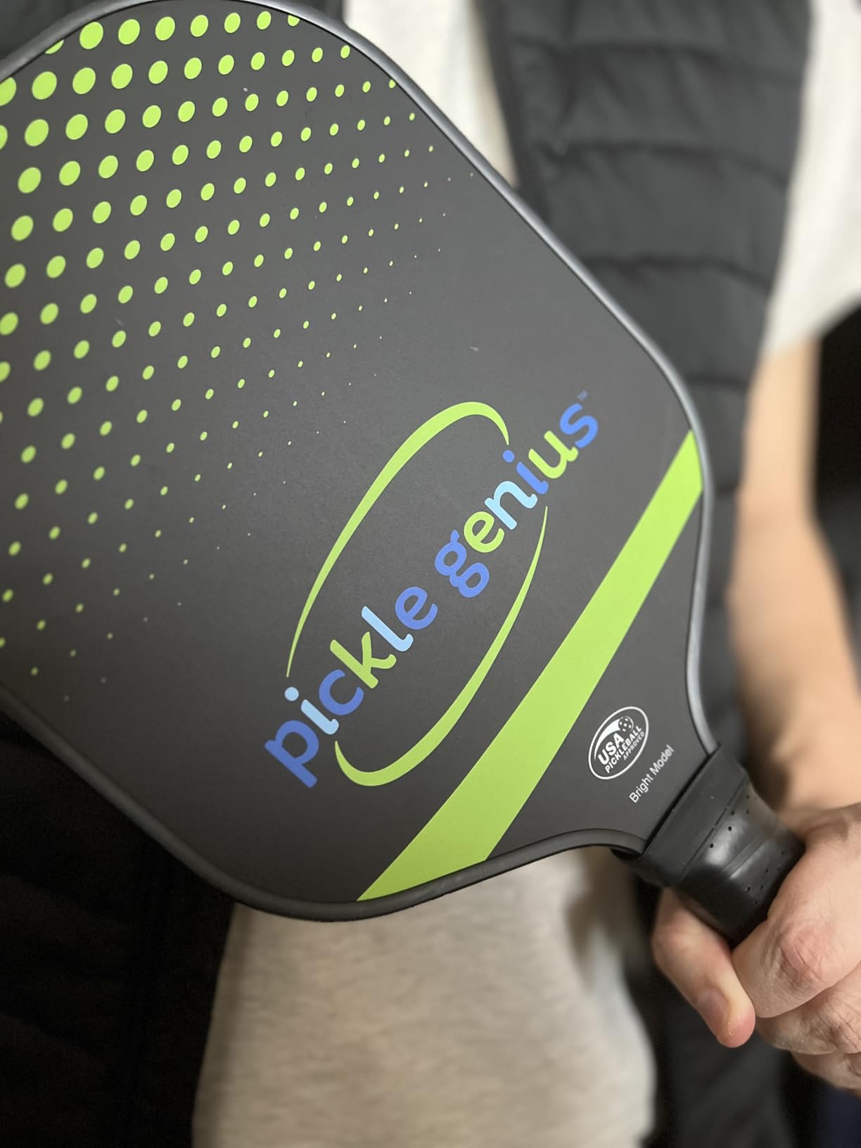 Pickle Genius 13mm Quiet Pickleball Paddle - 8oz USAPA Approved Carbon Fiber with Grit - Pickleball Racket for Adults - Honeycomb Core Vibration Dampening for Spin, Control & Tennis Elbow Relief customer photo 1