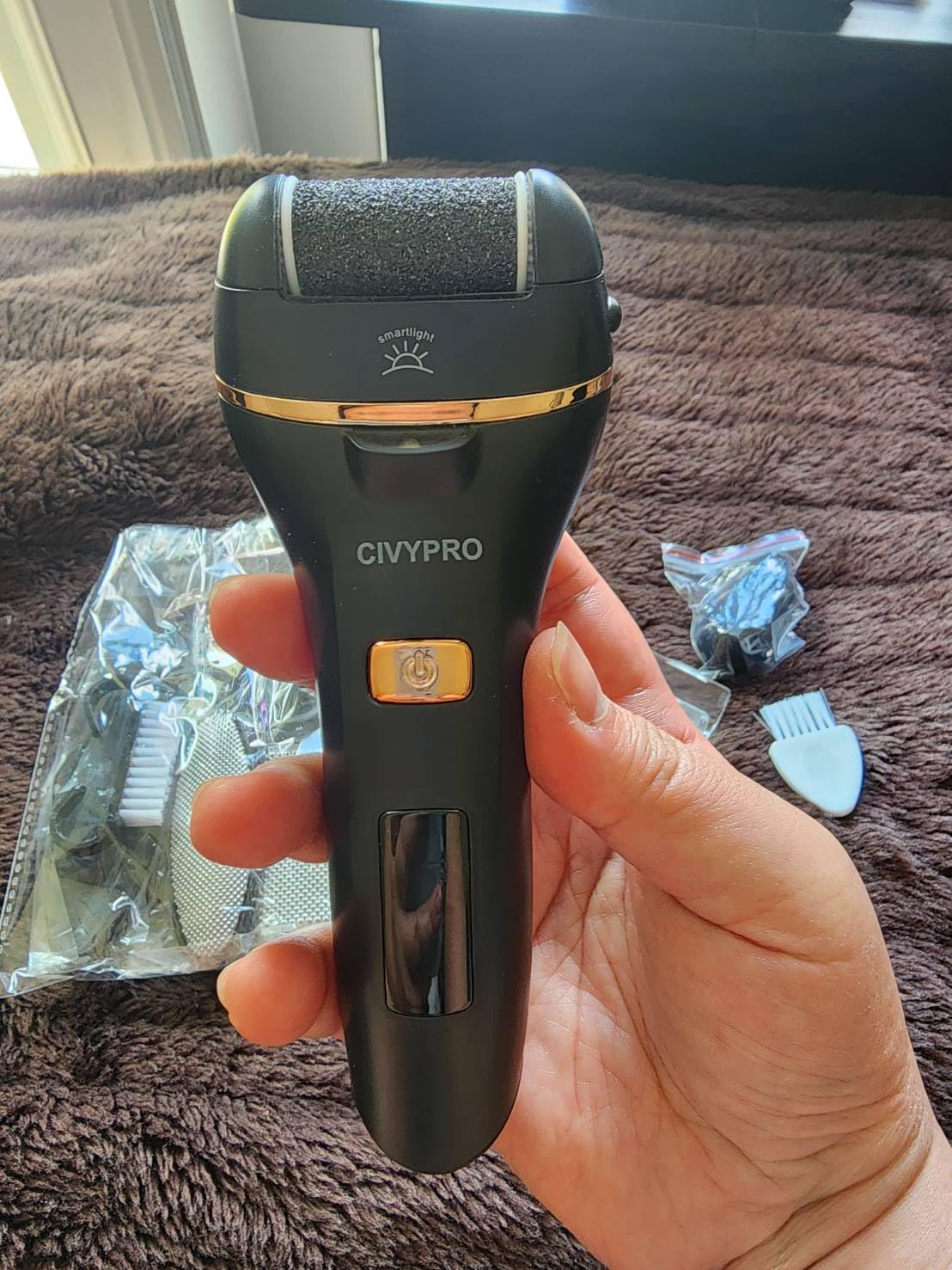Electric Foot Callus Remover- Long Service Time, Rechargeable Electronic Foot File- Ideal Gift, Professional Pedicure Tools, Waterproof Foot Scrubber, Pedicure Kit Feet Care for Dead Skin (Black) customer photo 2