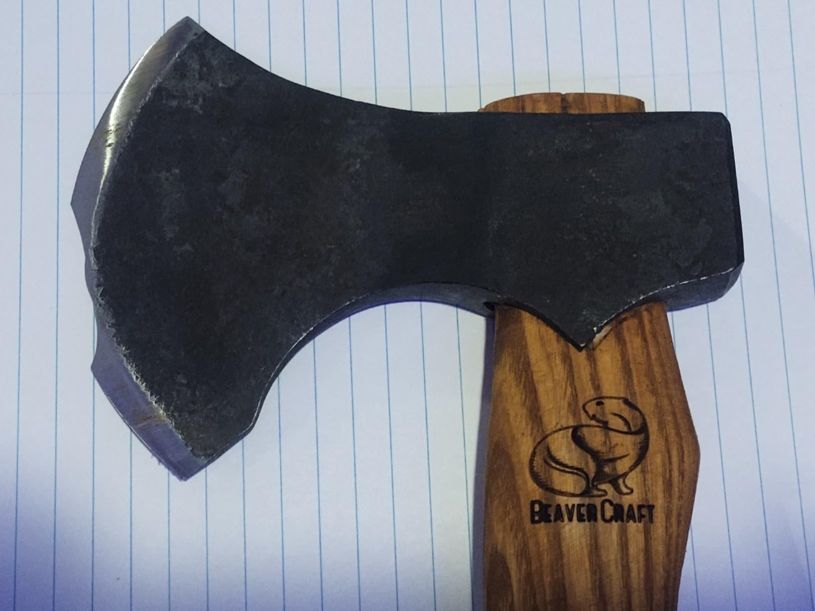 BeaverCraft Bushcraft Hatchet with Sheath for Camping AX3 - Small Wood Carving Axe - Forged Axes for Chopping - Forest Backpacking Hatchet with Wooden Handle - Firewood Splitting Axe, Gardening Axes customer photo 1