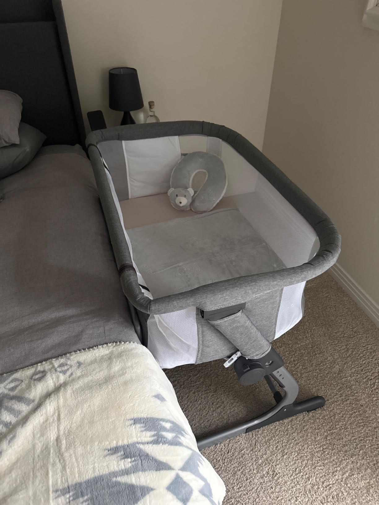 Baby Delight Beside Me Dreamer Bassinet | Bedside Sleeper & Baby Bassinet | 8-Position Height Adjustment | 100% GOTS Certified Organic Cotton Fabric | Organic Mocha customer photo 2