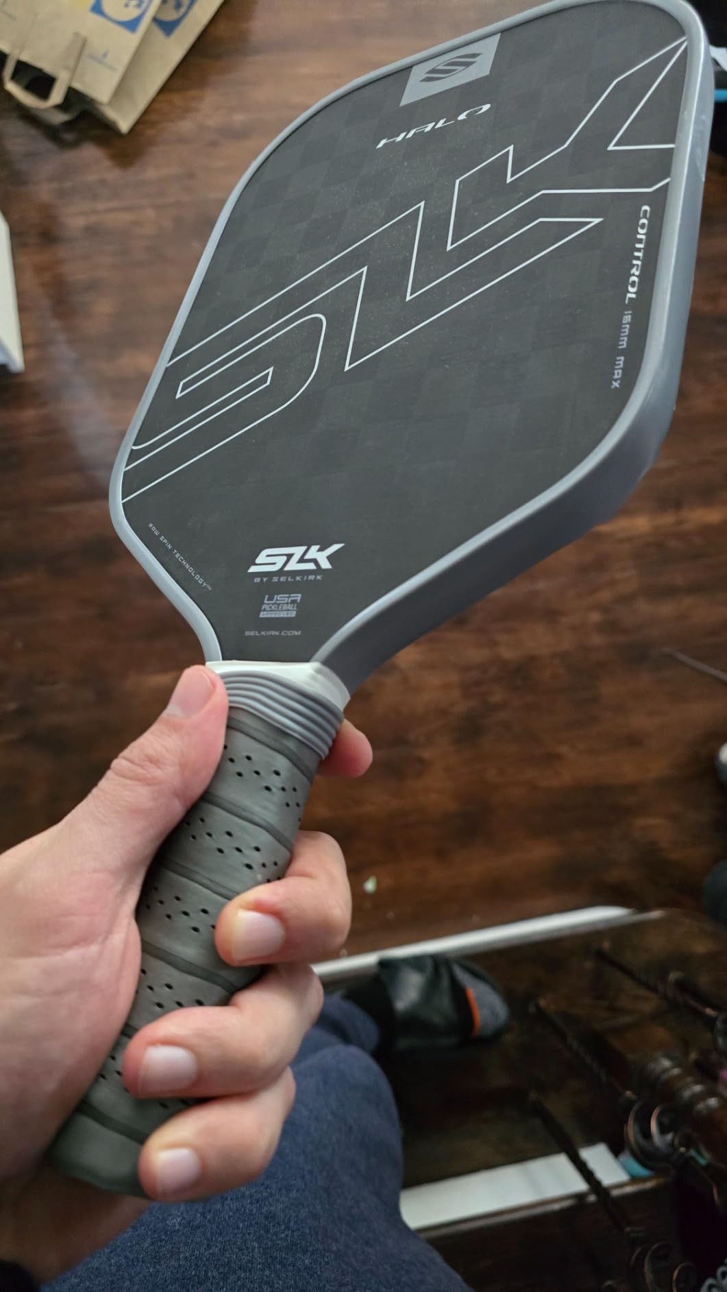 Selkirk Sport SLK Halo Raw Carbon Fiber Pickleball Paddle | 18k Ultraweave Control | T700 Raw Carbon Fiber | Designed in USA customer photo 1