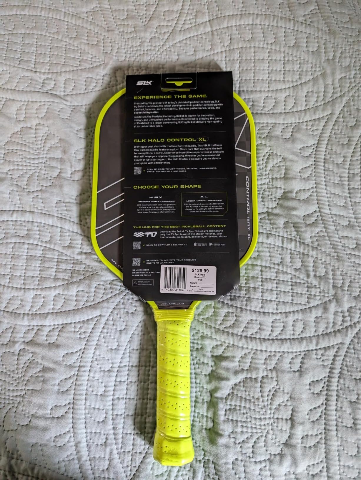 Selkirk Sport SLK Halo Raw Carbon Fiber Pickleball Paddle | Designed in The USA | T700 Raw Carbon Fiber Power customer photo 2