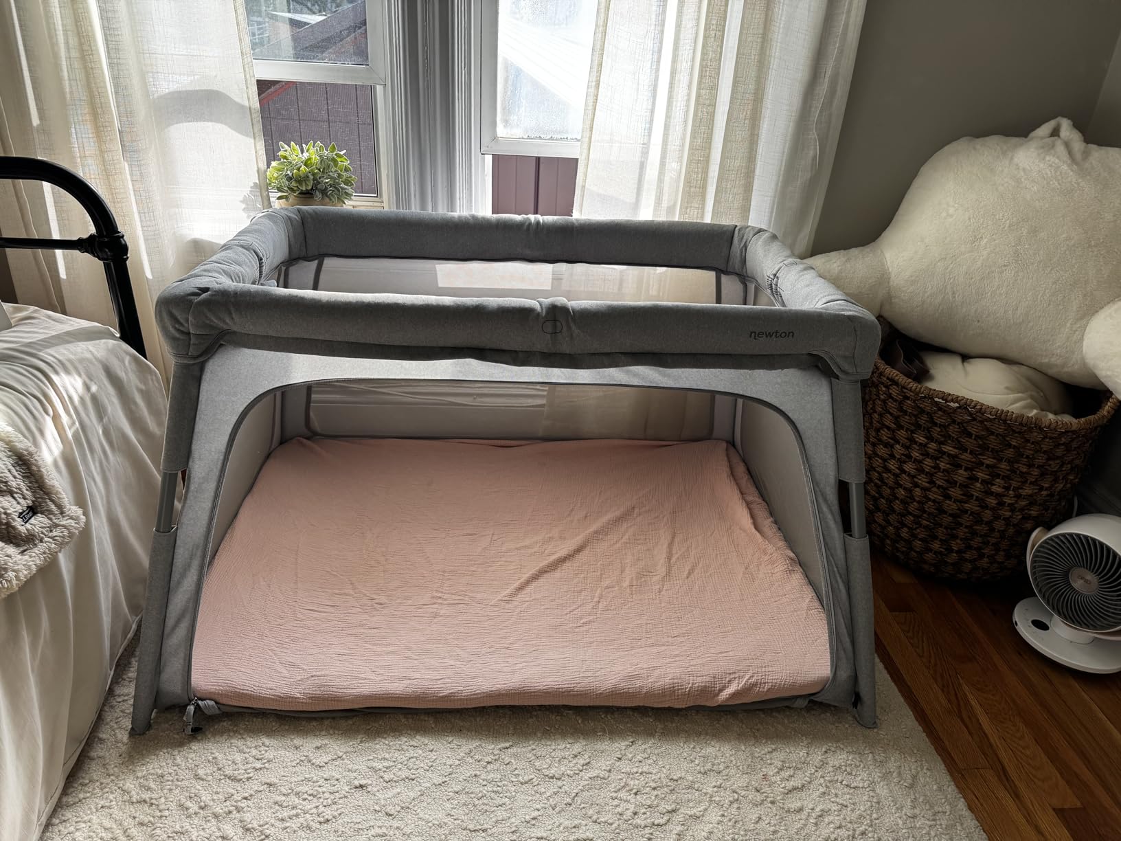 Newton Baby Deluxe Travel Crib & Play Yard | Largest in Class, Breathable, Washable Mattress, Foldable Playpen for Toddlers, Travel Bag, Grey customer photo 1