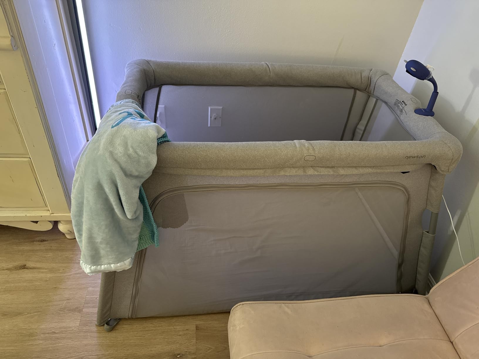Newton Baby Deluxe Travel Crib & Play Yard | Largest in Class, Breathable, Washable Mattress, Foldable Playpen for Toddlers, Travel Bag, Grey customer photo 2