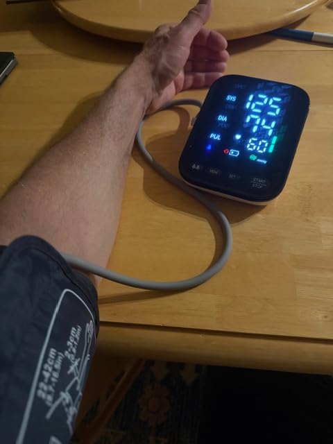 Blood Pressure Machine, Automatic Upper Arm Blood Pressure Monitor with 2x199 readout, 4.5 inch Backlit Large Screen Adjustable Large Cuff 9 to 17 inches - arrhythmia and Home Hypertension Detector customer photo 2