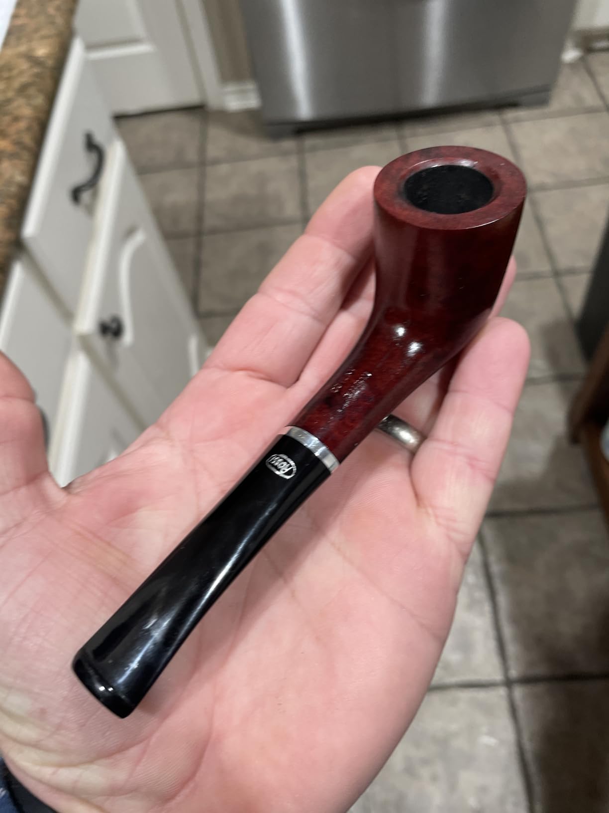 Rossi Rubino Antico by Savinelli - Handmade Wood Briar Pipe, Deep Red, Hand Brushed, Polished Finish, 6mm customer photo 1