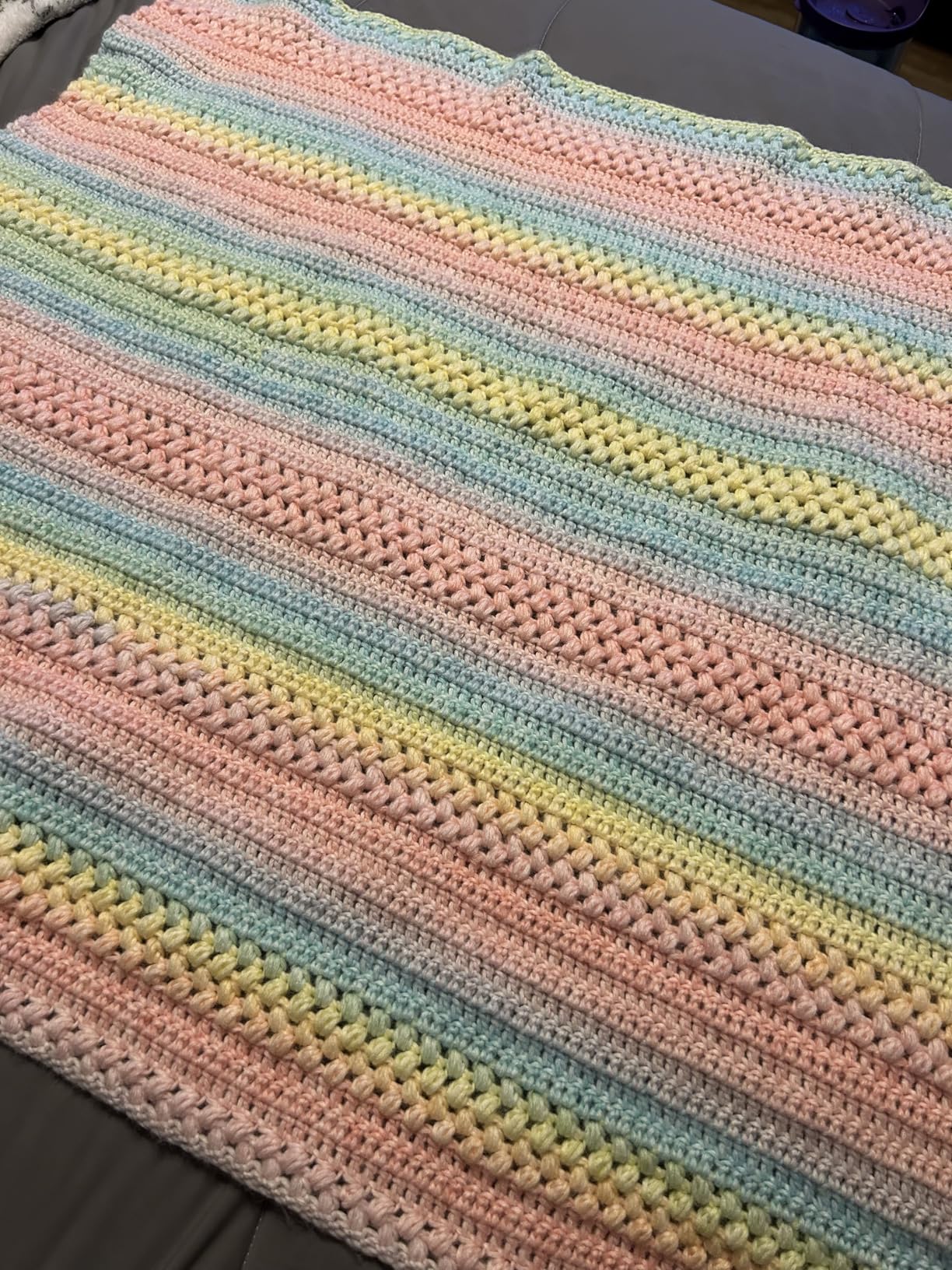 Katech Fairyland Yarn for Crocheting Knitting-Gradient Yarn Cake-4 Pack of 100g/3.52 oz-Soft DK Light Weight #3-60% Cotton 30% Acrylic 10% Wool-Perfect for Scarves, Shawls, Blankets and Garments(A) customer photo 1