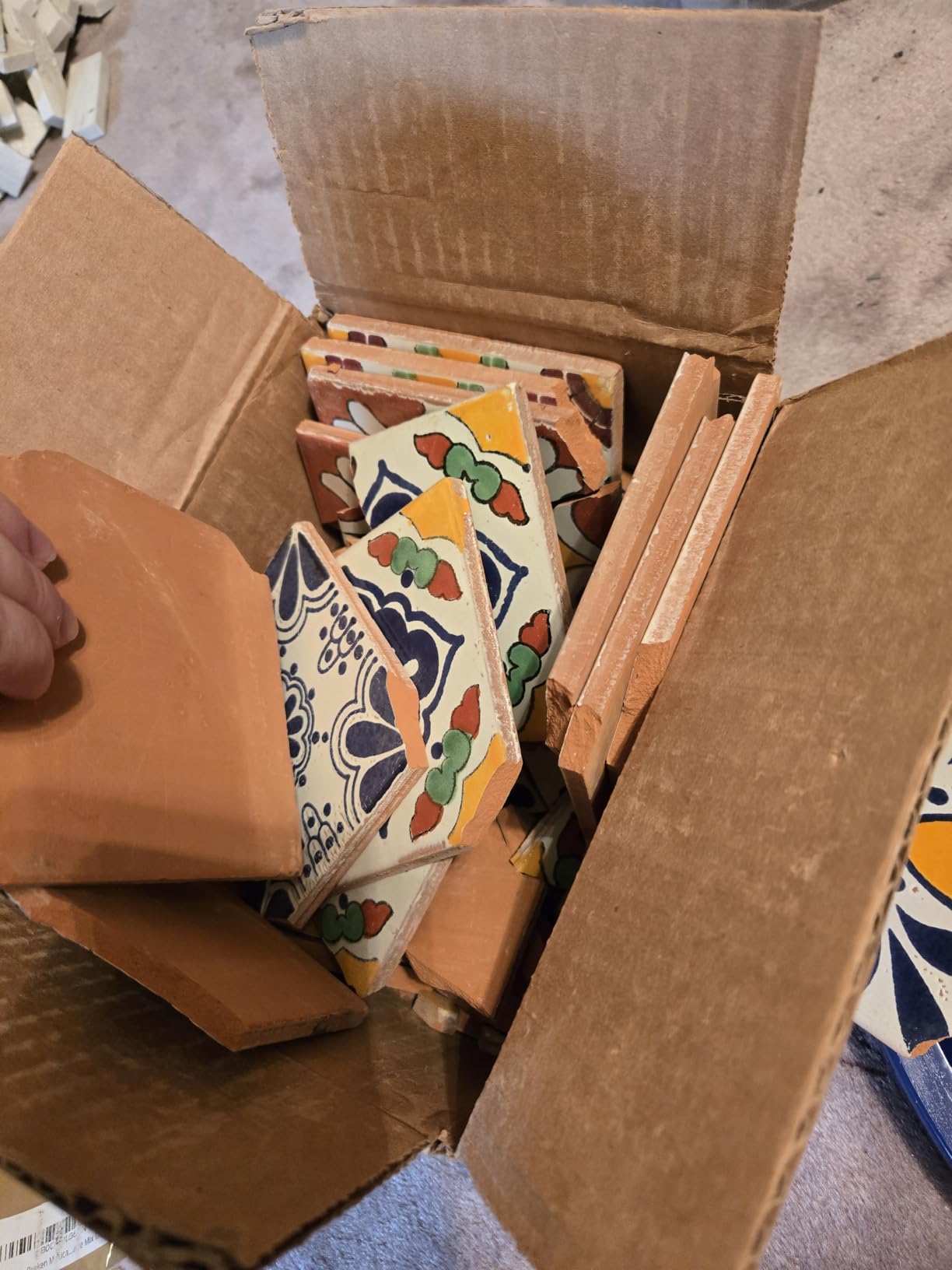 Broken Mexican Talavera Tiles Handmade Mix Designs 10 Pounds customer photo 2