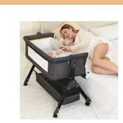 BCOL Baby Bassinet, Bedside Bassinet for Baby, 3 in 1 Bassinet Bedside Sleeper with Wheels, Mosquito Net, Adjustable Easy Folding Portable Bed for Infant Newborn customer photo 1