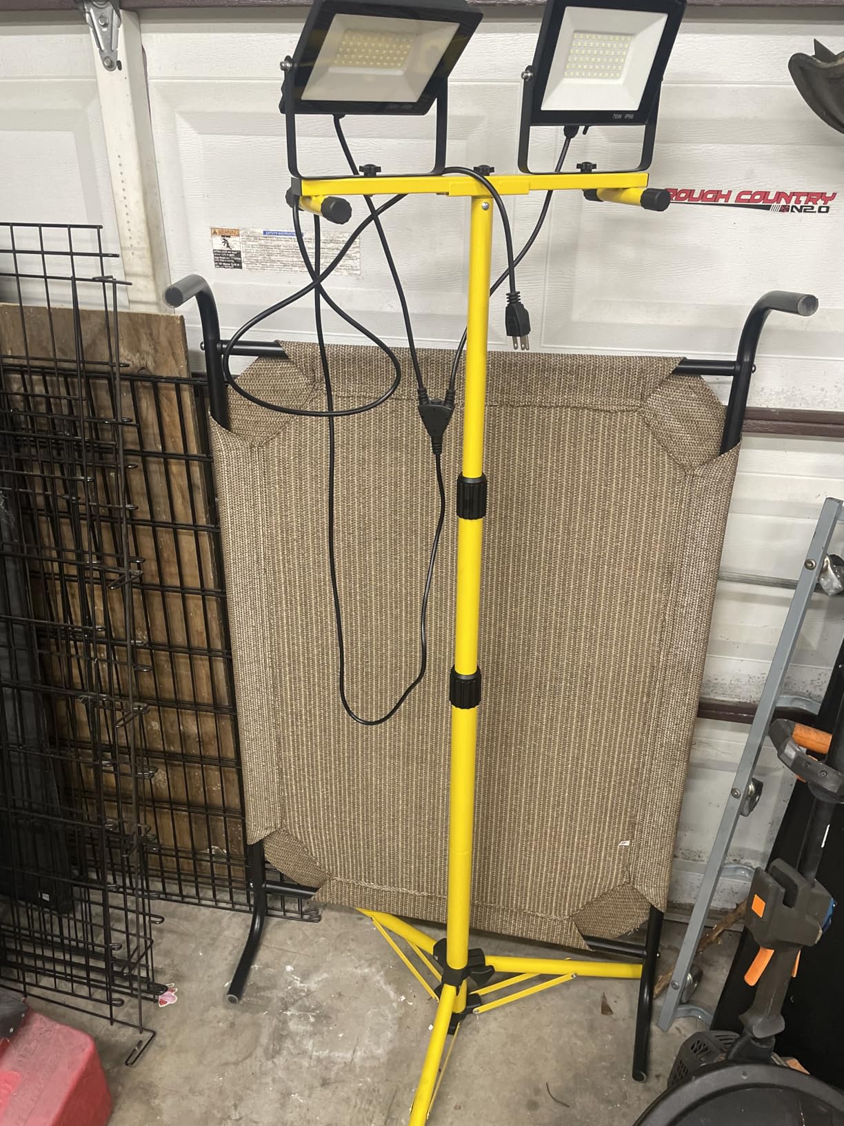LED Work Lights with Stand, 14000 Lumen, 2-Head Adjustable Work Light, Waterproof Foldable Tripod, 6,500 Kelvin, Extended Cord for Outdoor & Indoor Job Sites, Workshops, Construction, Garage Lighting customer photo 1