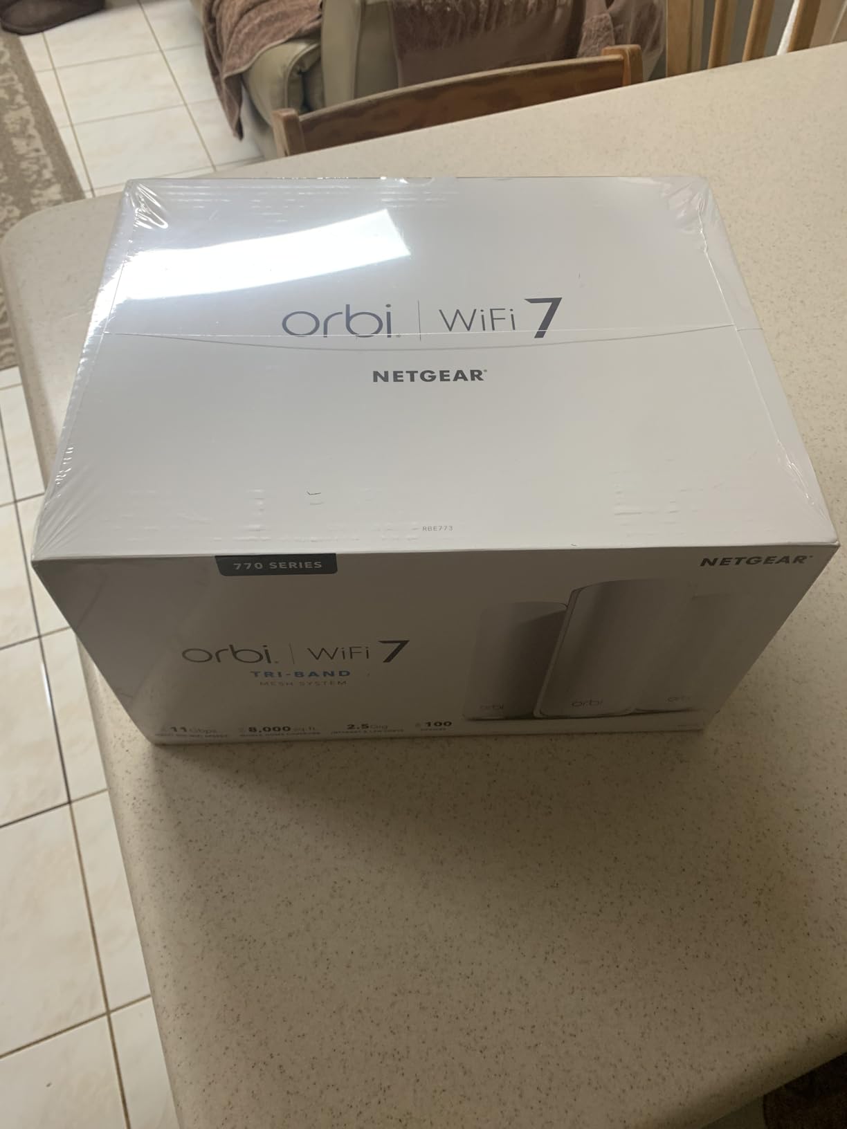 NETGEAR Orbi 770 Series Tri-Band WiFi 7 Mesh Network System (RBE773) - Router + 2 Satellite Extenders, Security Features, Up to 11Gbps, Covers up to 8,000 sq. ft., 100 Devices, 2.5 Gig Internet Port customer photo 2