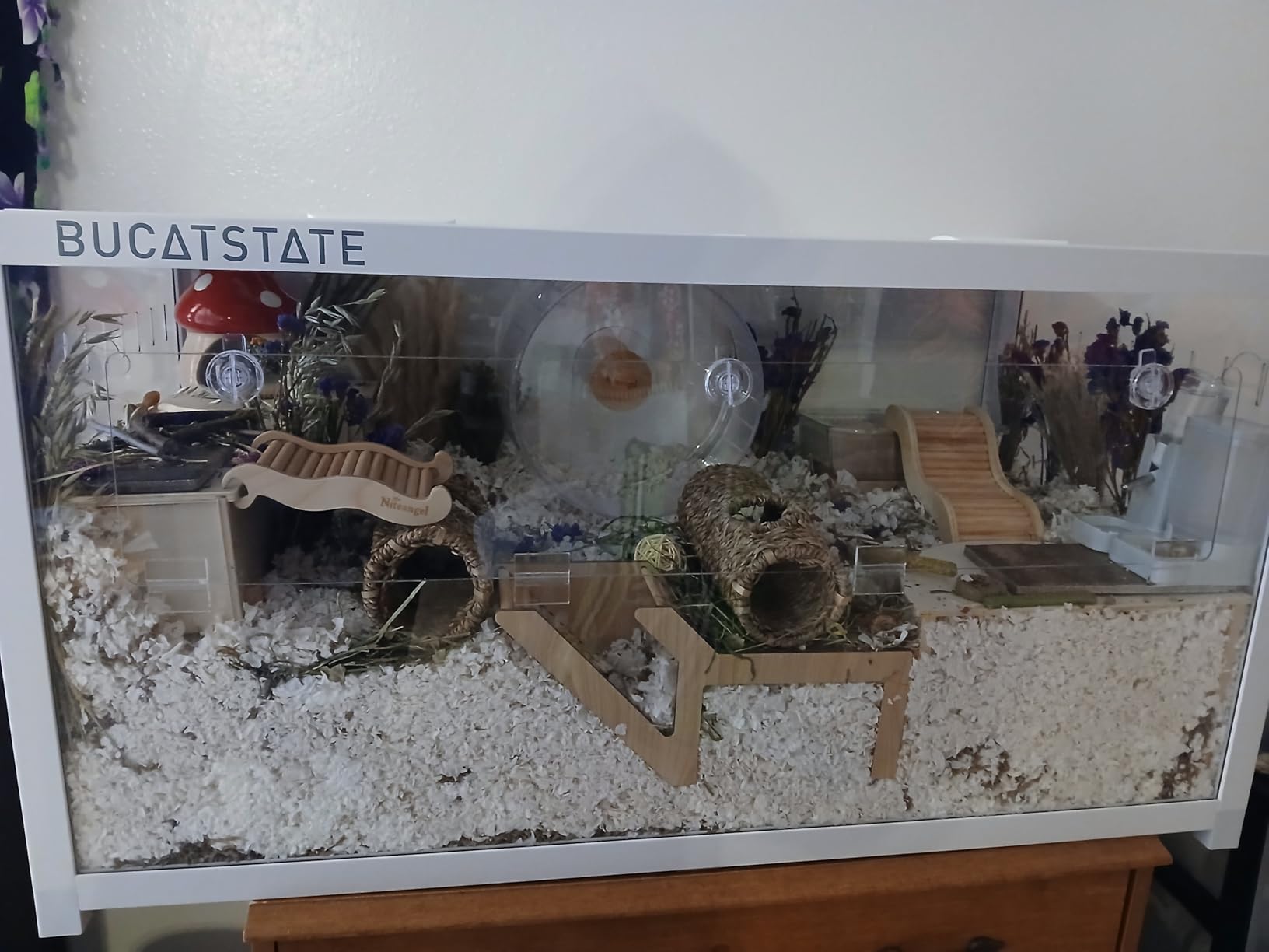 BUCATSTATE Hamster Cage 3.0: Metal Large Rat Cage Stackable with Top Access Easy Assemble 47L x 23.6W x 25.5H Inches Dwarf Syrian Hamster Tank for Gerbil Mouse (7.8 ft², White) customer photo 2
