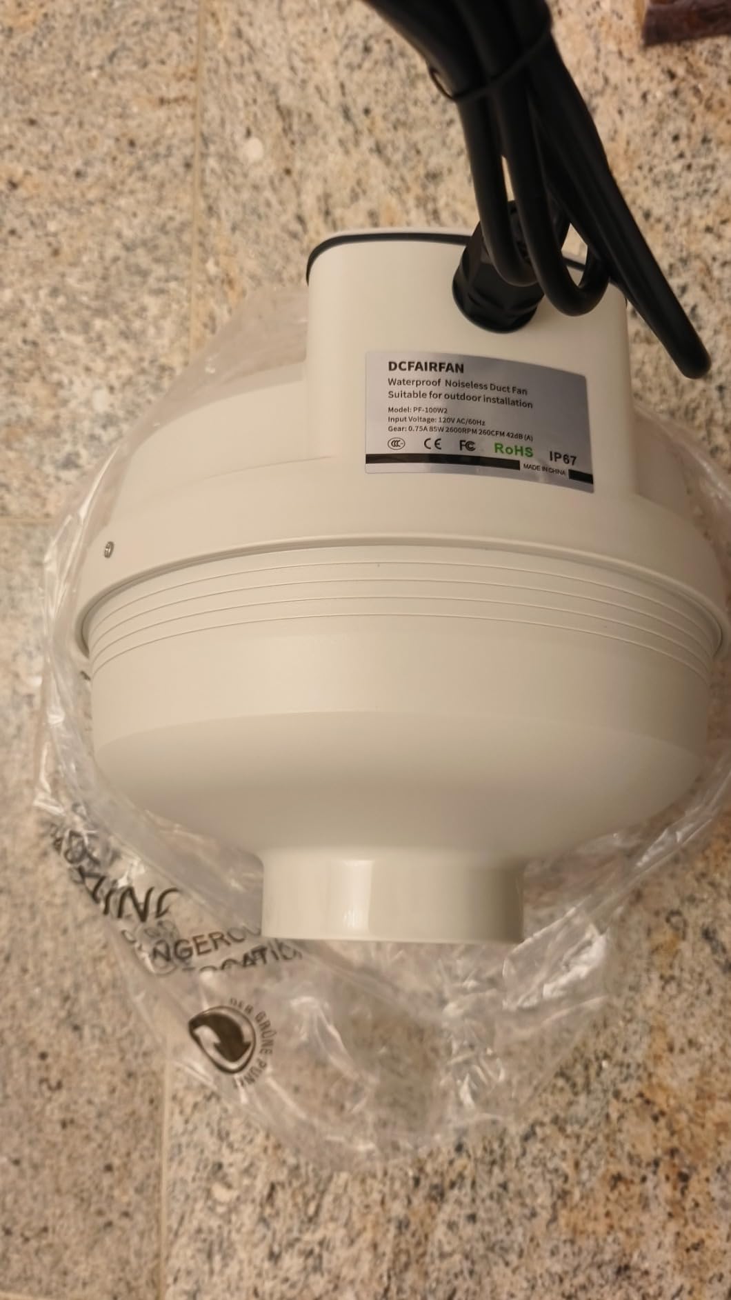 4x3 Inch Radon Mitigation System Kit, Quiet 260CFM Radon Mitigation Fan Inline Duct Fan IP67 Waterproof with soft joint and manometer, High Airflow Exhaust Fan for Indoor Outdoor customer photo 2