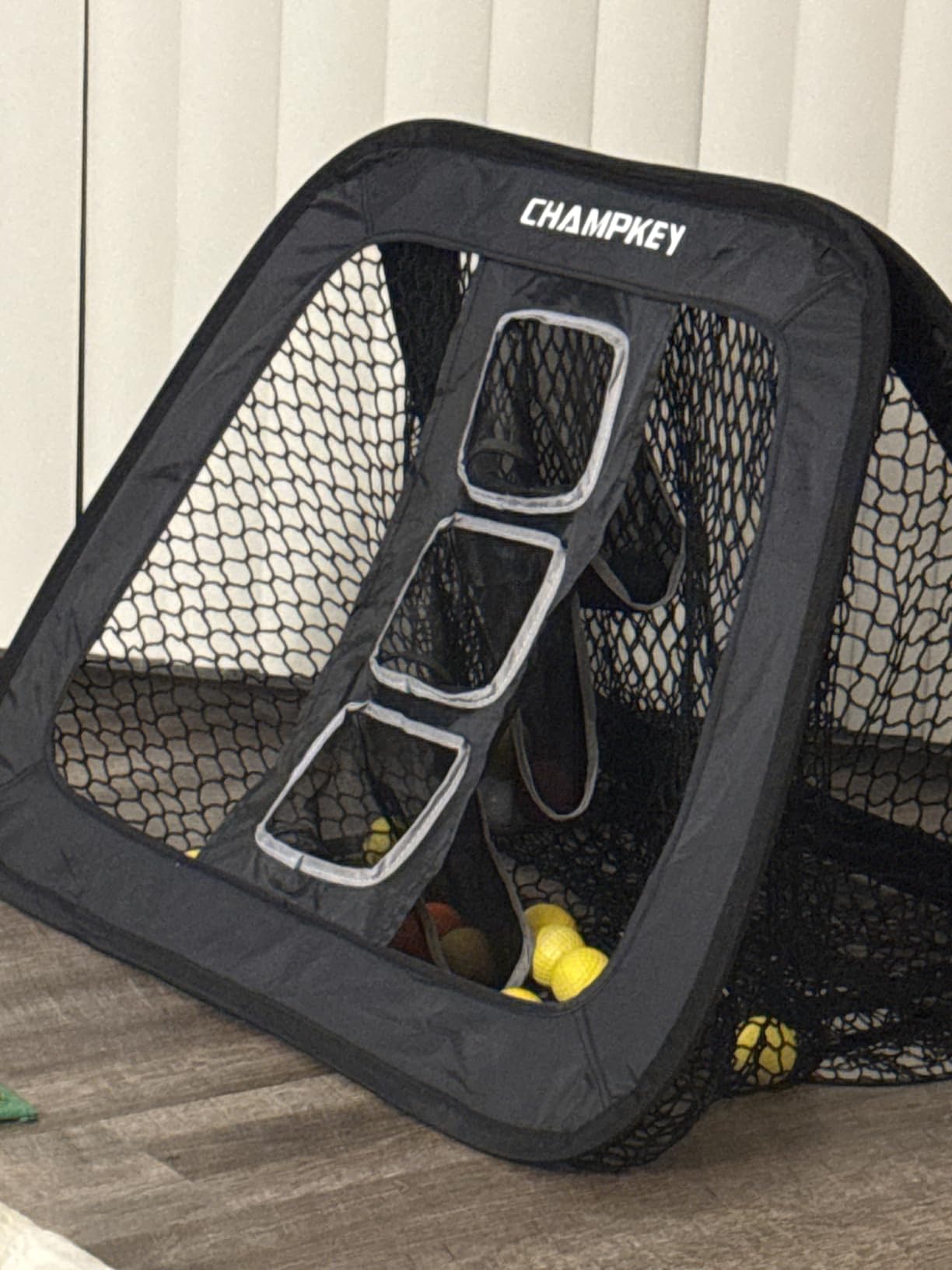 CHAMPKEY Double Sided Golf Chipping Net Come with Tri-Turf Hitting Mat and 12 Foam Golf Balls - 5 Ply-Knotless Netting Golf Targets System Ideal for Short and Long Distance Training customer photo 1