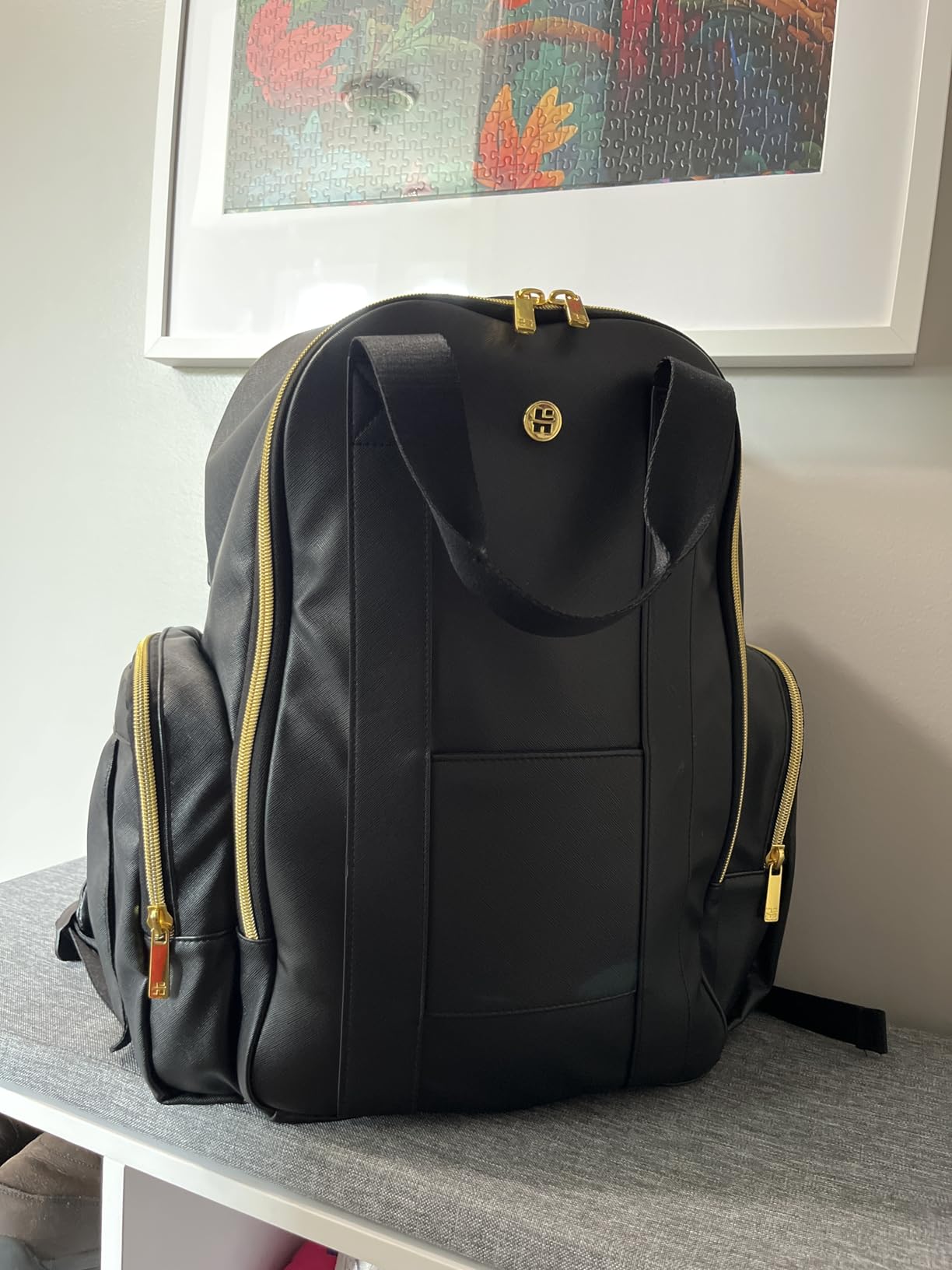 HUGGIES Unisex-adult Signature Hug Pack Diaper Backpack, Cognac Leather, One Size customer photo 2