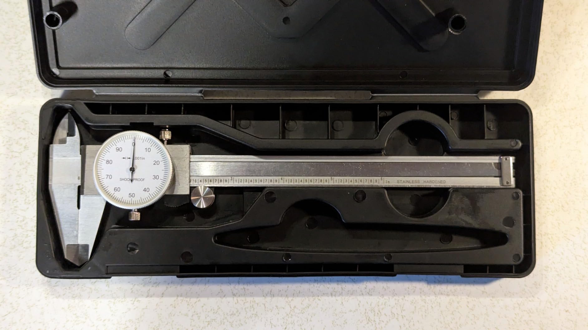 0-6 inch Dial Caliper Measuring Tool Imperial Stainless Steel 4-Way Dial Caliper 0.001