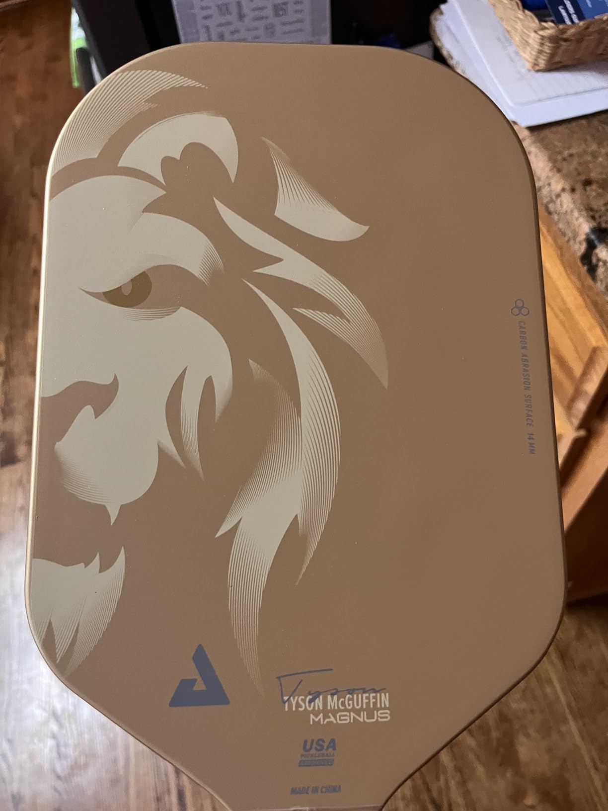 JOOLA Magnus CAS 14mm Pickleball Paddle - Gold Tyson McGuffin Lion Paddle - Edgeless Design & Short Handle - Lightweight Double Frame Carbon Fiber Core - Extra Long Length - Carbon Surface Adds Spin customer photo 2