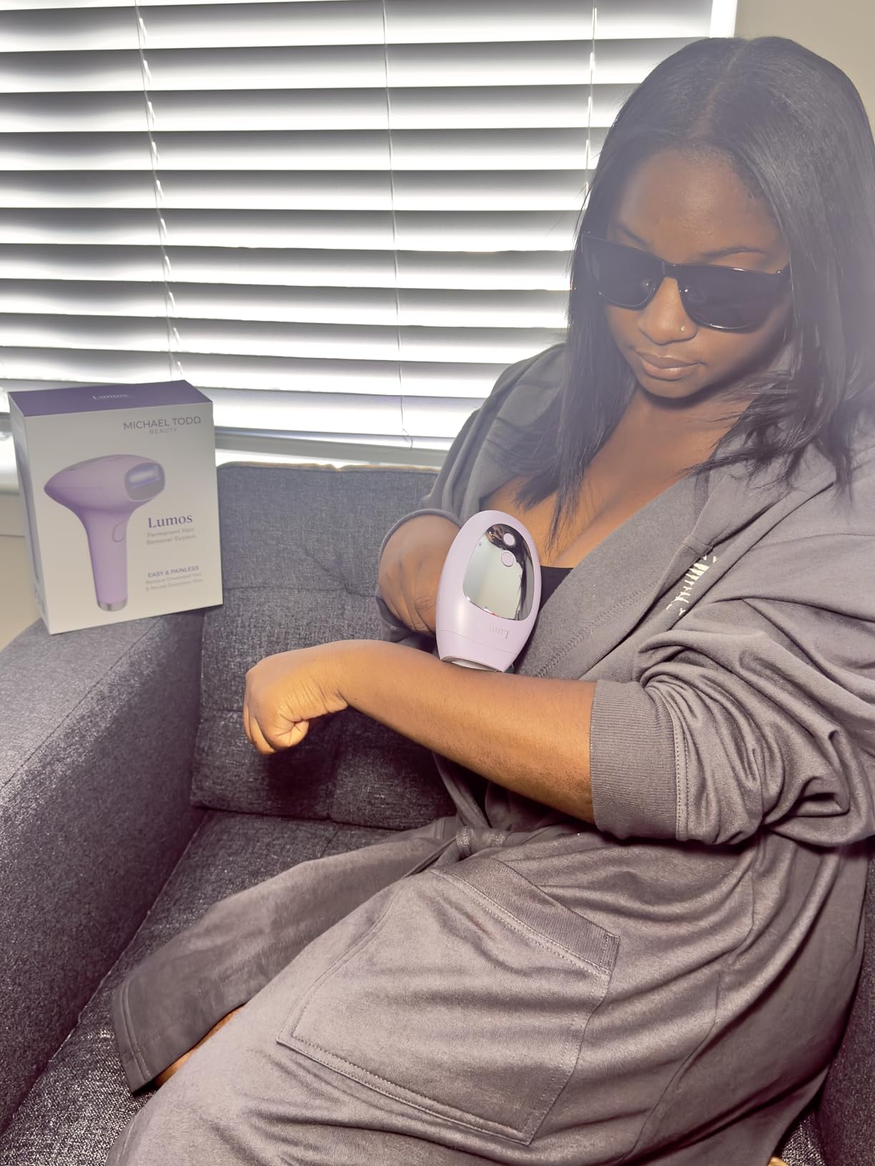 MICHAEL TODD BEAUTY - LUMOS Laser IPL Hair Removal Device for Women and Men, 50°F CoolMax Technology, 999,999 Flashes, 3 in 1 with Skin Sensor for Nearly Painless, Permanent Hair Removal customer photo 2