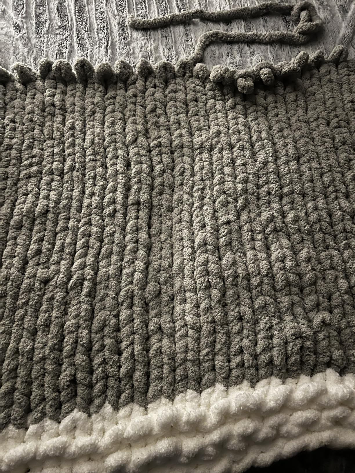 Cozyful Chunky Yarn for Hand Knitting - #10 Chunky Chenille Yarn, Jumbo Big Thick Chunky Yarns for Crocheting, Super Bulky Chunky Knit Blanket Yarns, 8 Skein (22 yds 8 oz Each Skein), Cream customer photo 2