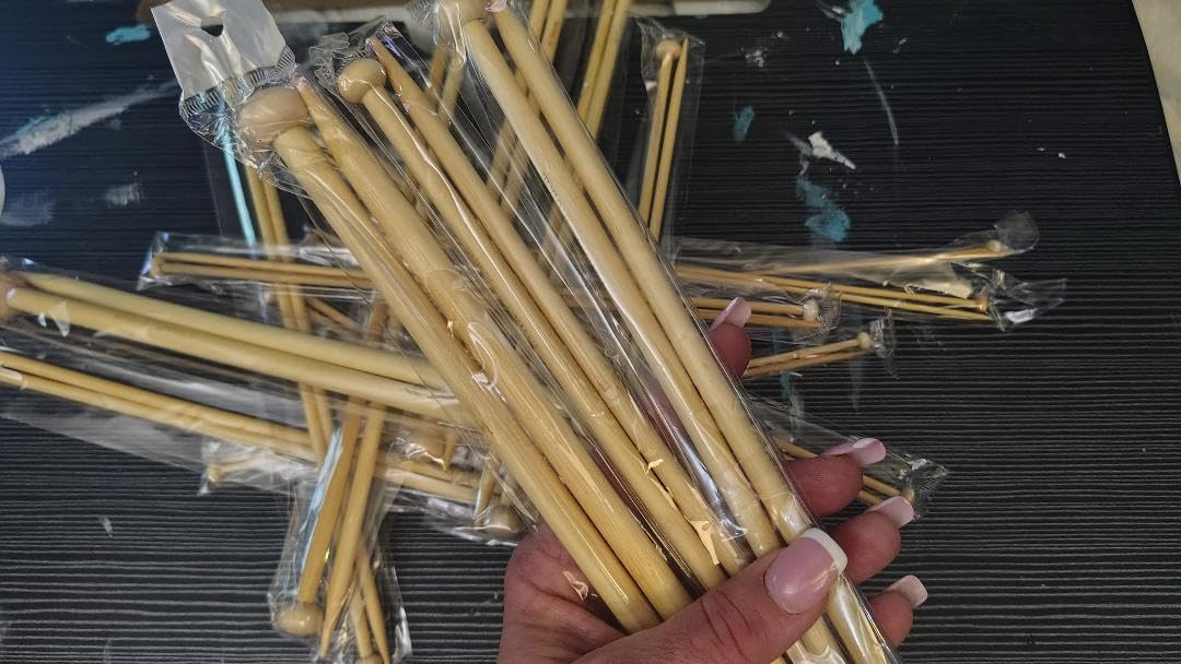 LIHAO 30pcs Bamboo Knitting Needles Set, Wooden Knitting Needles, Knitting Kit Accessories for Beginners Handmade, Single Pointed from 2.0mm-10.0mm customer photo 2