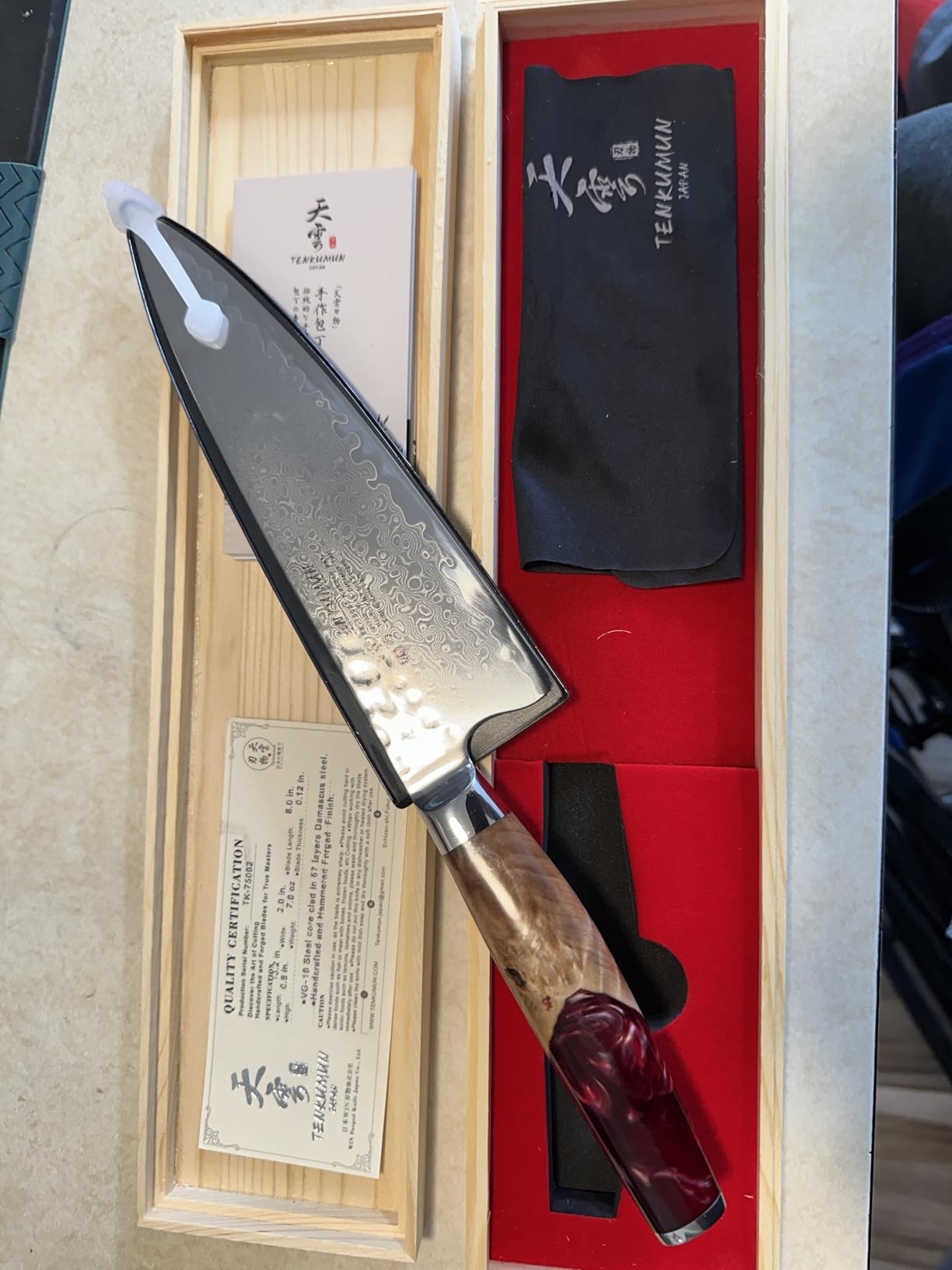 Japanese Gyutou Knife Pro. Handcrafted 8 inch Chef Knife Handmade Forged Knife Japan VG-10 Damascus Steel -Kokoro ser. customer photo 1