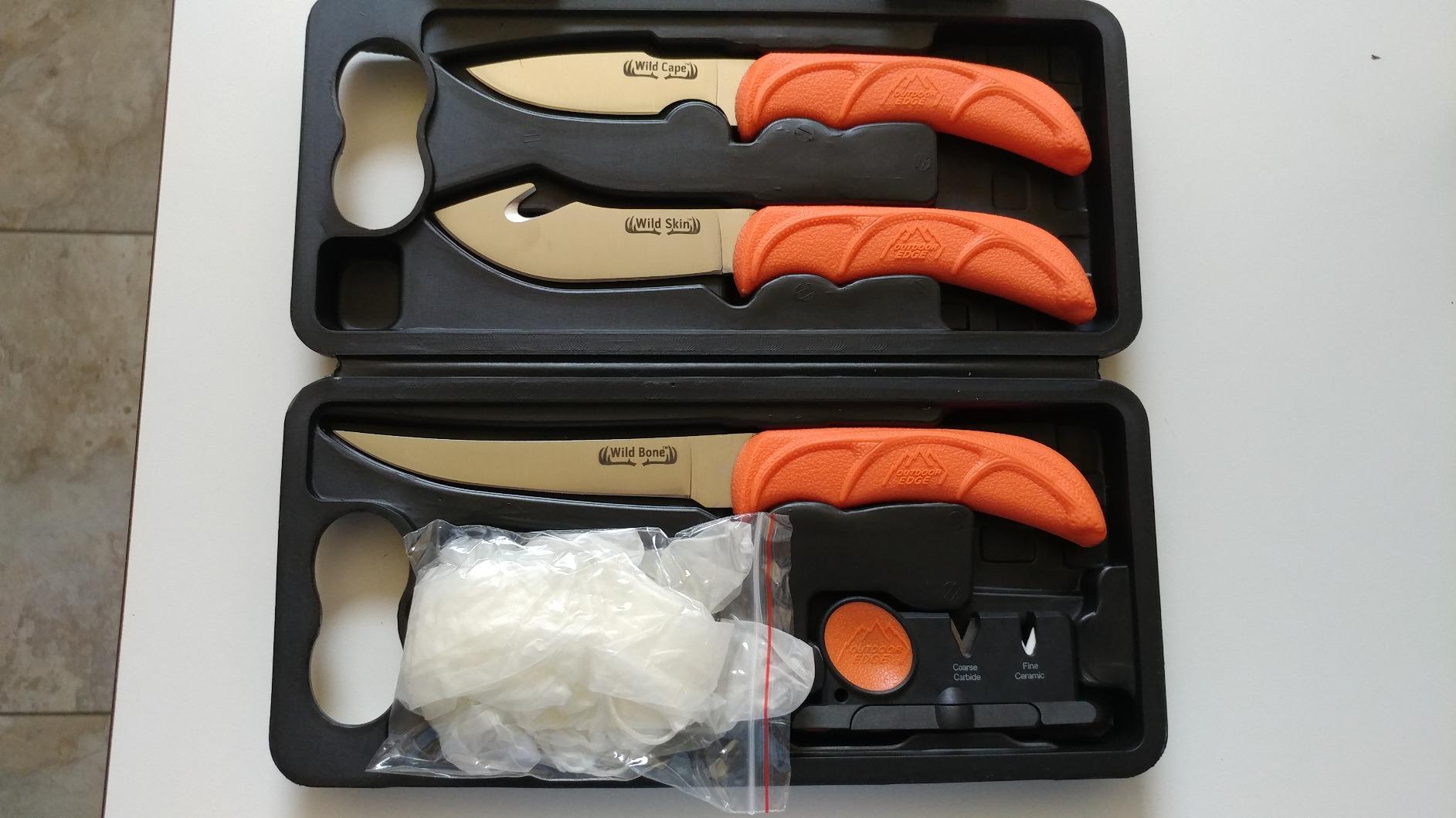 OUTDOOR EDGE Wild Roll Pack - 5-Piece Hunting Kit & Game Processing Set - Includes Gut Hook Skinning Knife, Caping Knife, Boning Blade & Two Stage Sharpener customer photo 2
