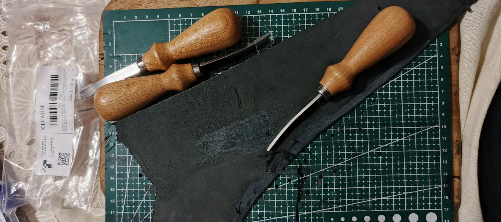 Leather Edge Skiving Beveler Tool 5 Set, French Beveler, Wide Mouth Leathercraft Edge Skiving Beveler (0.8mm, 1mm, 1.2mm, 1.4mm and 1.6mm) customer photo 1