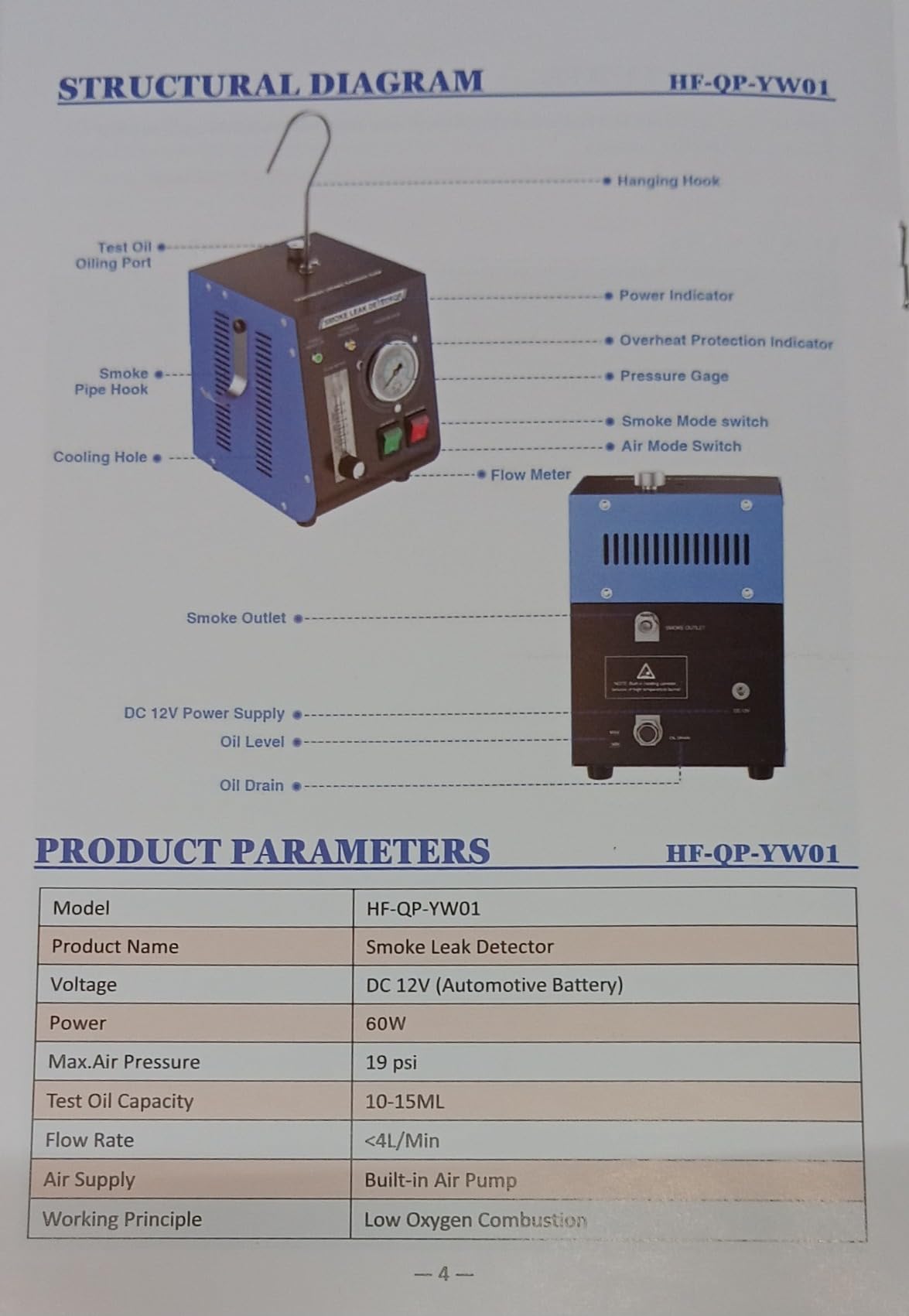 Smoke Machine Automotive Leak Detector Built in Air Pump, EVAP Smoke Machine Leak Tester with Pressure Gauge and Flow Meter, Dual Mode Smoke Tester for All DC 12V Vehicles customer photo 2