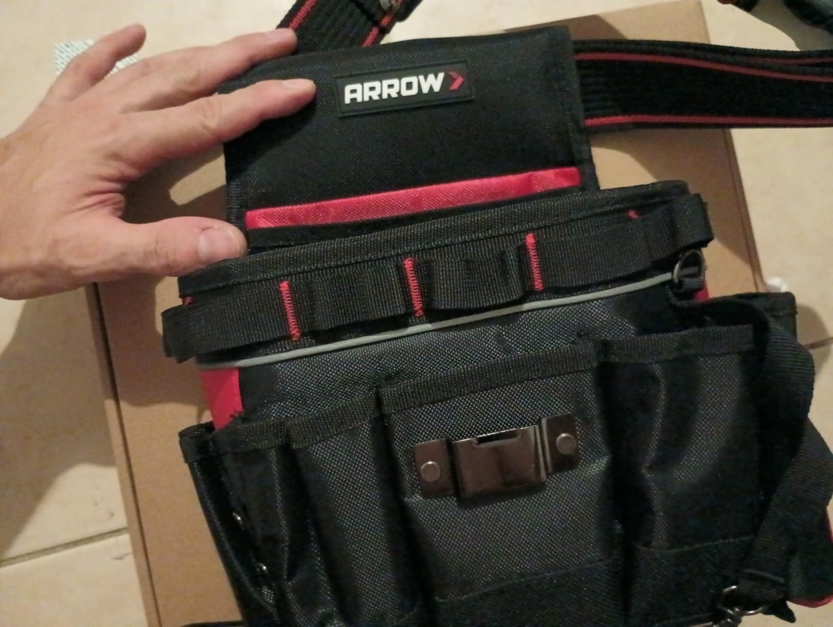 ARROW Tool Belt Heavy-Duty, Electrician Tool Pouch with 10 Pockets, 840D Oxford Fabric, Utility Belt with Hammer Holder, Adjustable Tool Belts for Men Women Electrician Carpenter, Construction customer photo 1