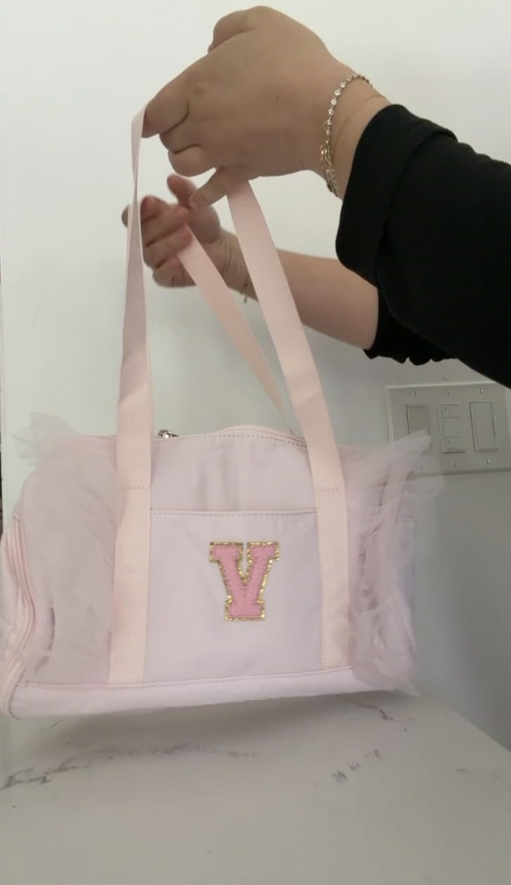 mibasies Dance Bag for Girls 4-6: Kids Duffle Bag - Ballet Bags - Personalized Letter Girls Gifts Pink A customer photo 1