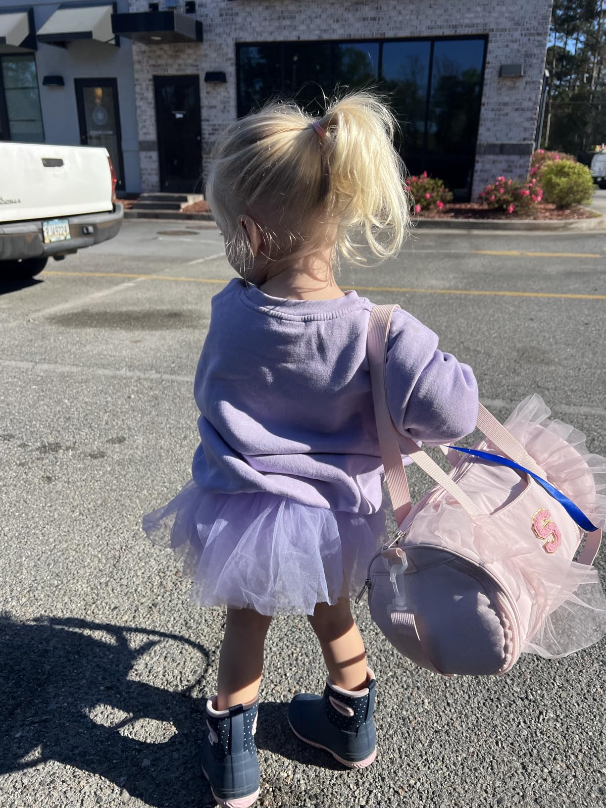 mibasies Dance Bag for Girls 4-6: Kids Duffle Bag - Ballet Bags - Personalized Letter Girls Gifts Pink A customer photo 2