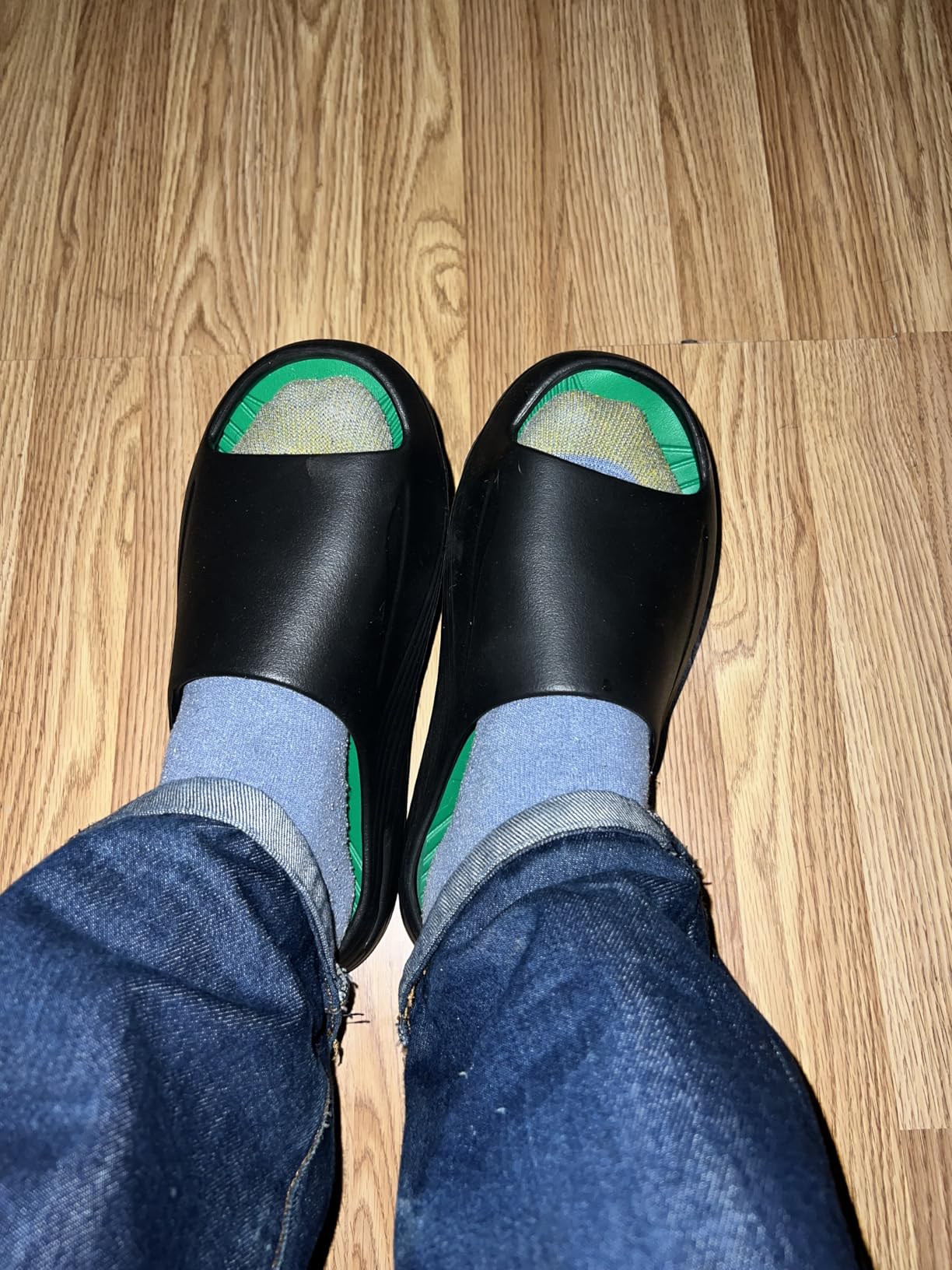 Mens Recovery Slides - Orthotic Arch Support Sandals for Plantar Fasciitis, Comfortable Cushioned Sport Slides with Open Toe, Reduces Foot & Joint Stress customer photo 2