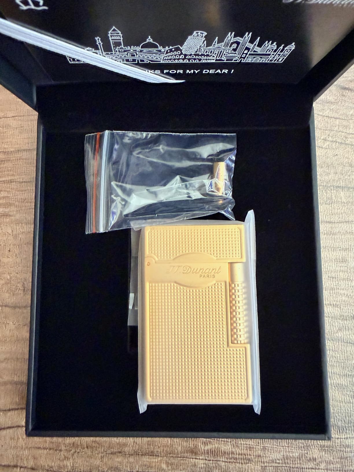 Classic Ligne 2 Style Lighter - Iconic Ping Sound, Side Slide Brass Lighter, Adjustable Soft Flame (Gold) customer photo 2