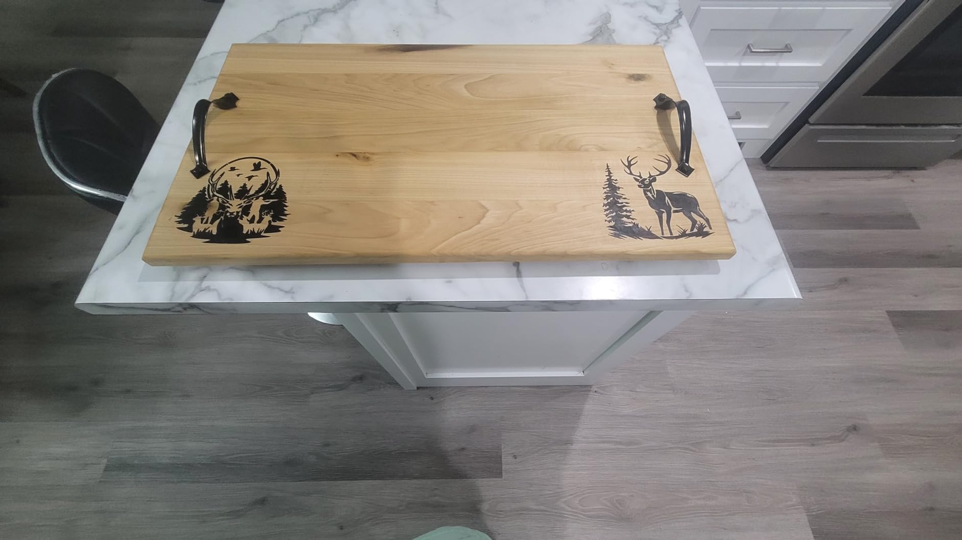 Wood Burning Stencils for Crafts Reusable Forest Wildlife Stencils Mountain Scene Stencil for Painting on Wood Fabrics DIY Crafts customer photo 1