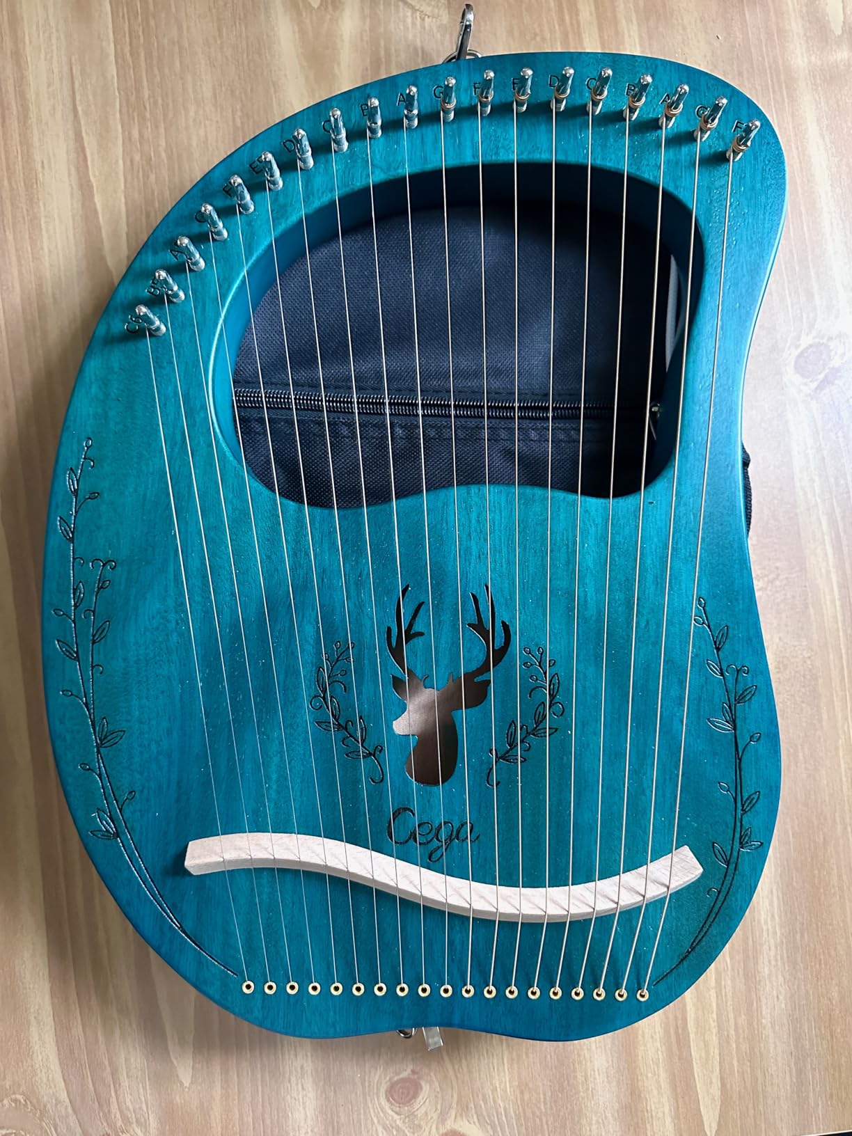 Lyre Harp Carrying Case, Oxford Cloth Storage Bag, Fits 10/16/19 Strings customer photo 2