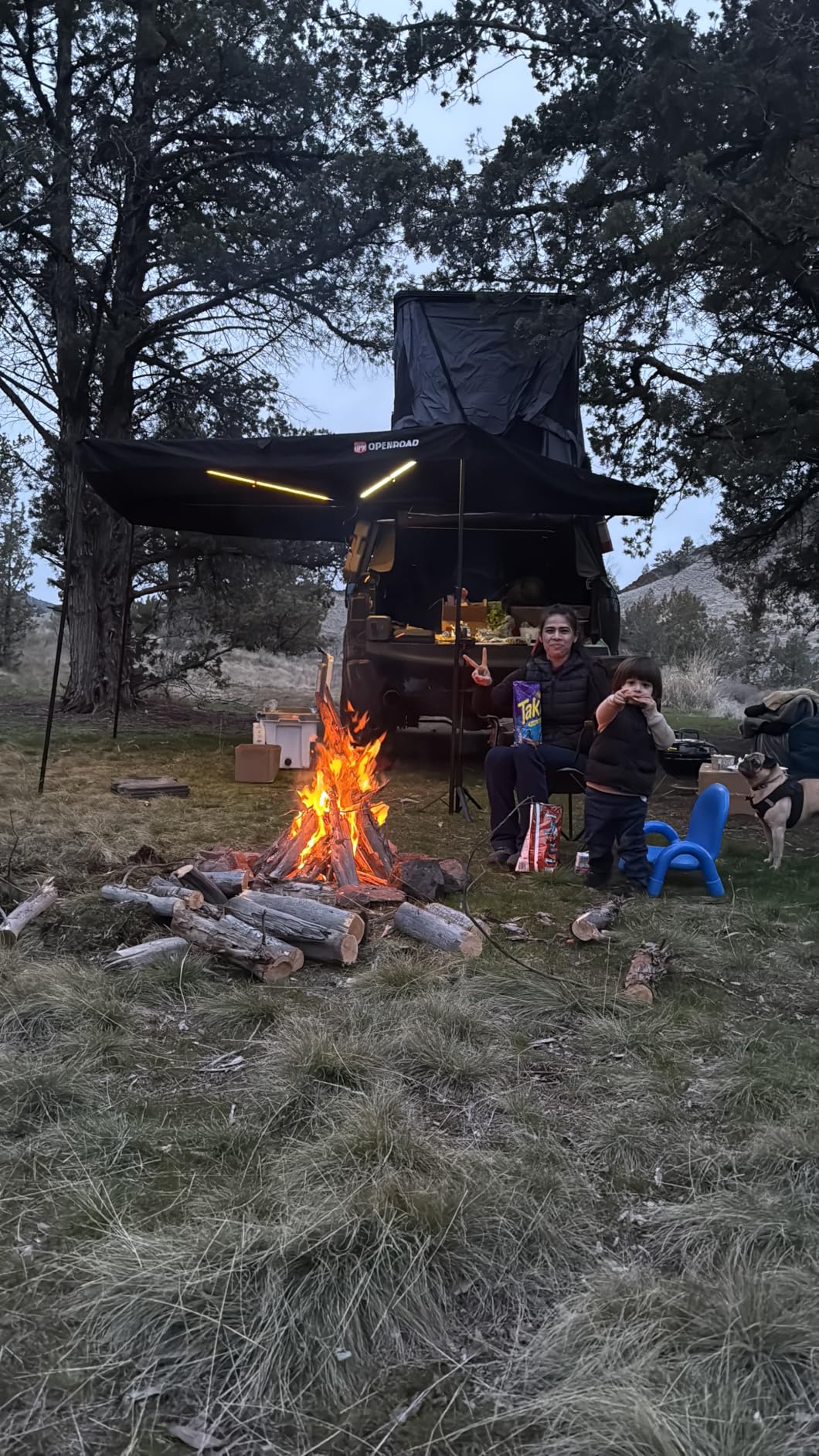 OPENROAD 270 Degree Awning Free Standing for Camping - Driver's Side - UV Protection, Waterproof, Durable Alloy Frame, 3 LED Lights, Quick & Easy Installation, Ideal for SUVs, Off-Road Vehicles, and More customer photo 1