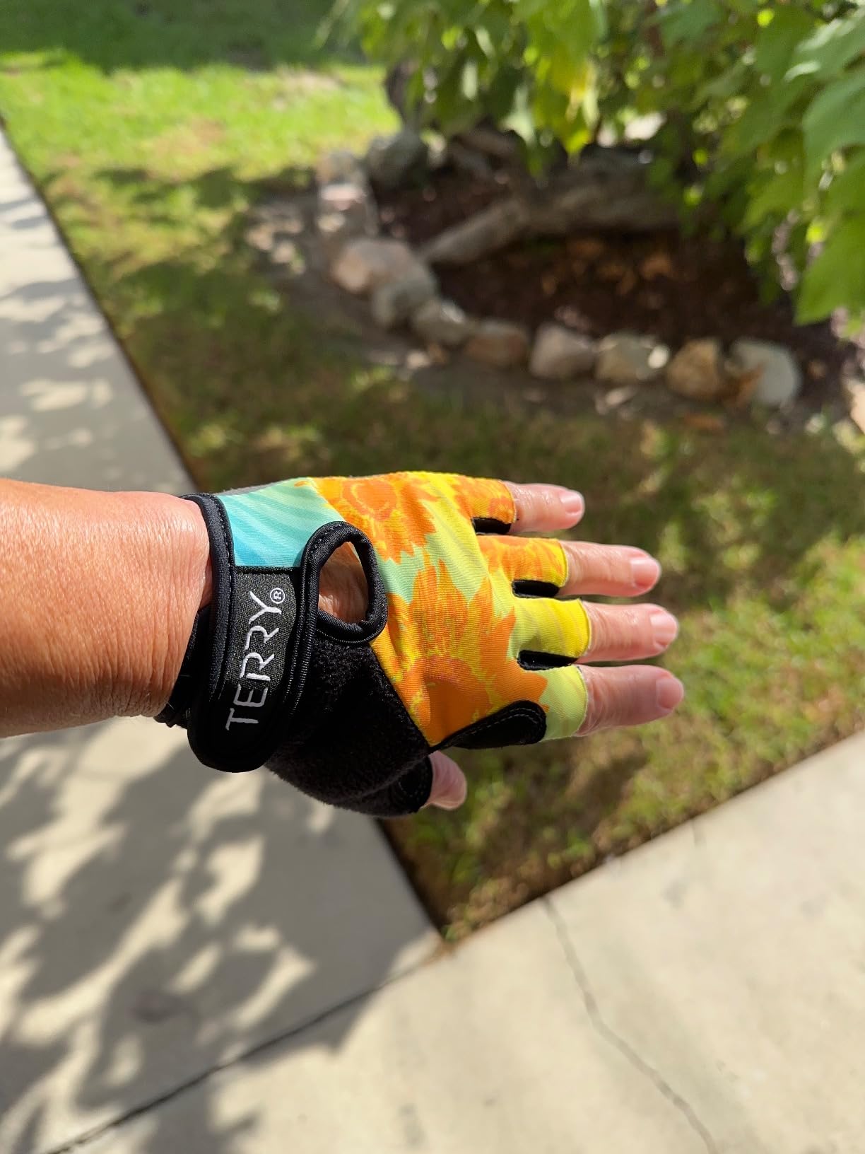 Terry Cycling Gloves for Women, T-Gloves LTD Prints, Ladies Cycling Gloves Half Finger Gel Padded Mountain Bike Glove customer photo 1