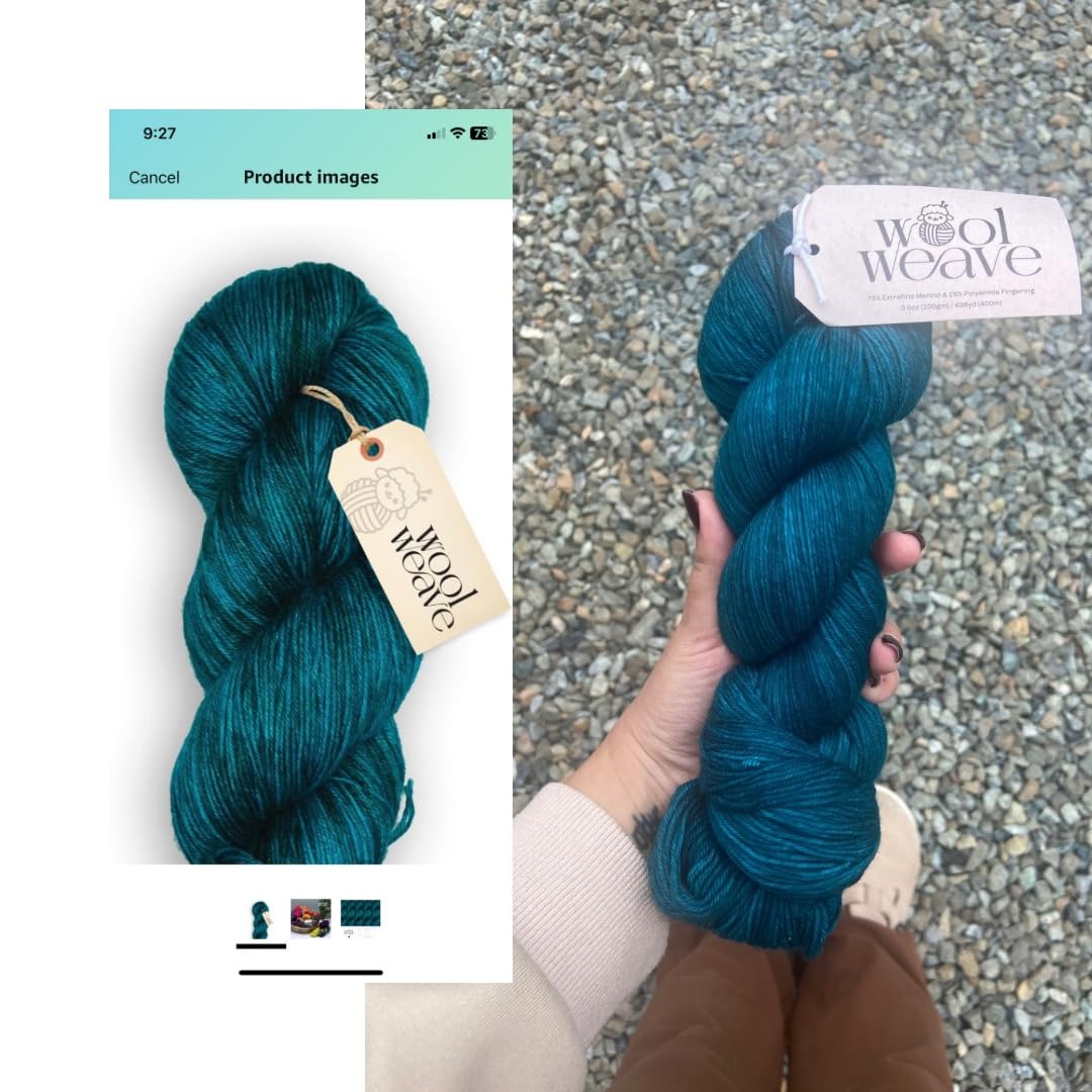 Woolweave Fingering Weight Yarn - Hand Dyed Sock Yarns, 75% Extrafine Merino Wool & 25% Polyamide, 100g Skein, 438 Yards - Lightweight, Soft & Durable Purple Yarn customer photo 2