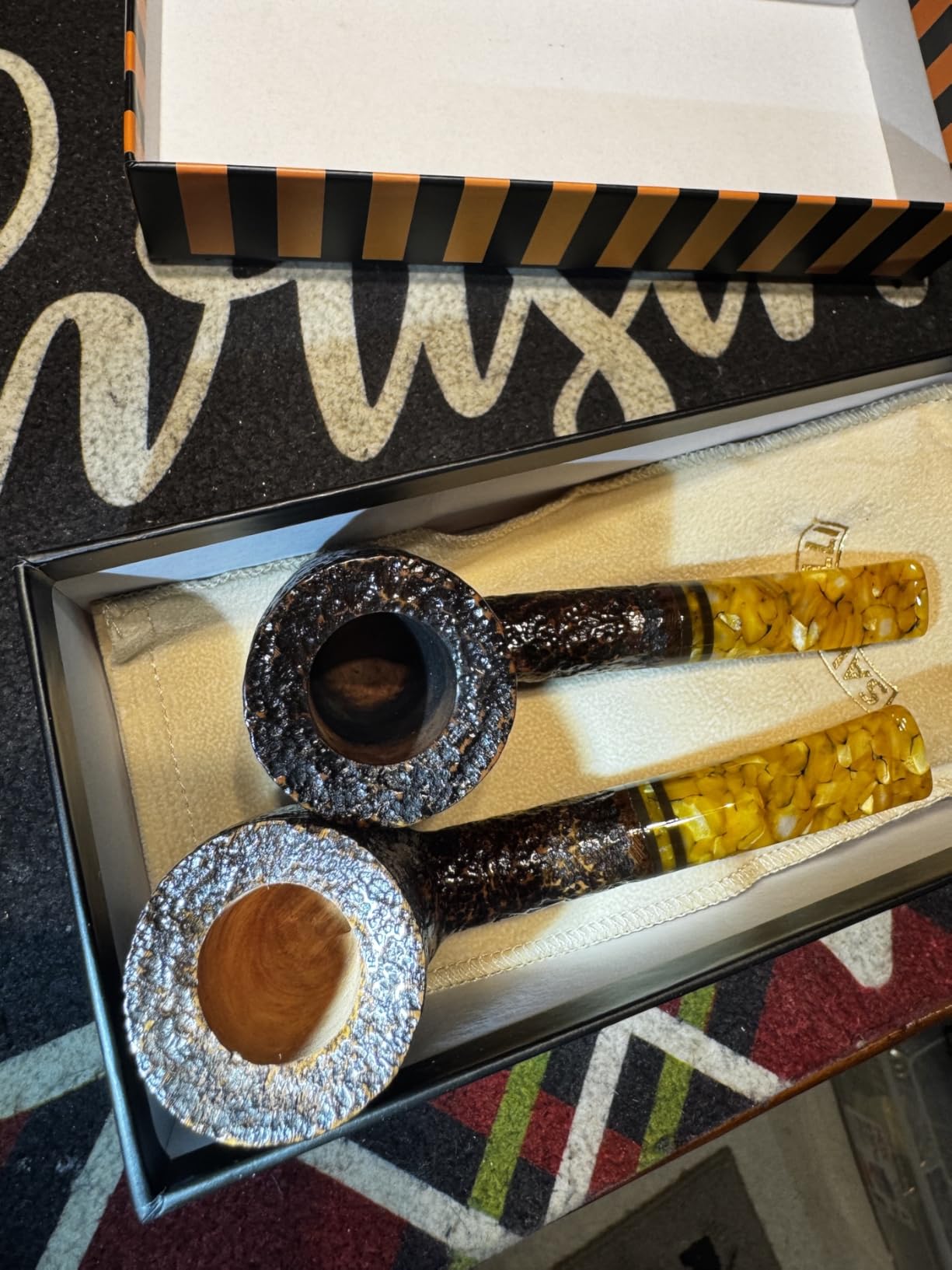 Savinelli Pipes Miele Collection - Honeycomb Pattern Hand Crafted Wood Briar Pipe, Made in Italy, 6mm customer photo 2