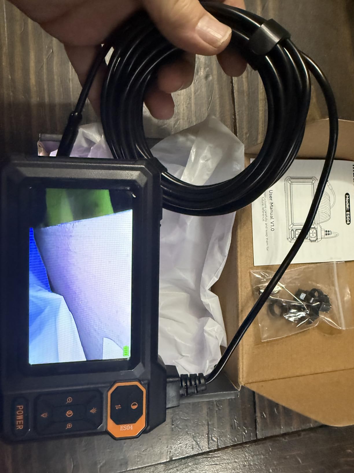 Endoscope Camera with Light, 1920P HD Borescope Inspection Camera with 4.3